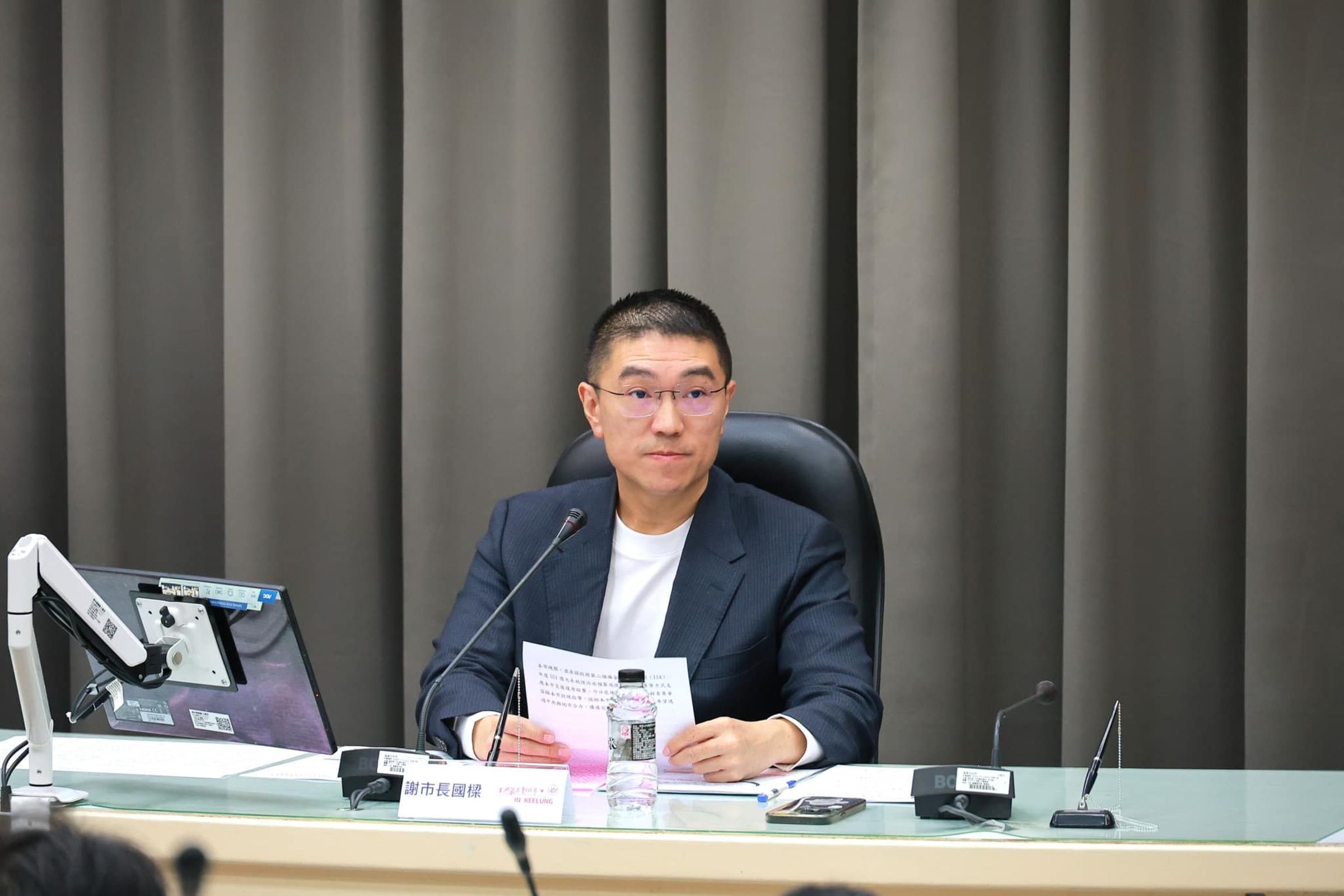 對於明日是否宣布停班課？基隆市長謝國樑強調，「北北基桃是共同生活圈」，他將與其他首長共同討論後再作出相關宣布。（翻攝自臉書＠謝國樑）