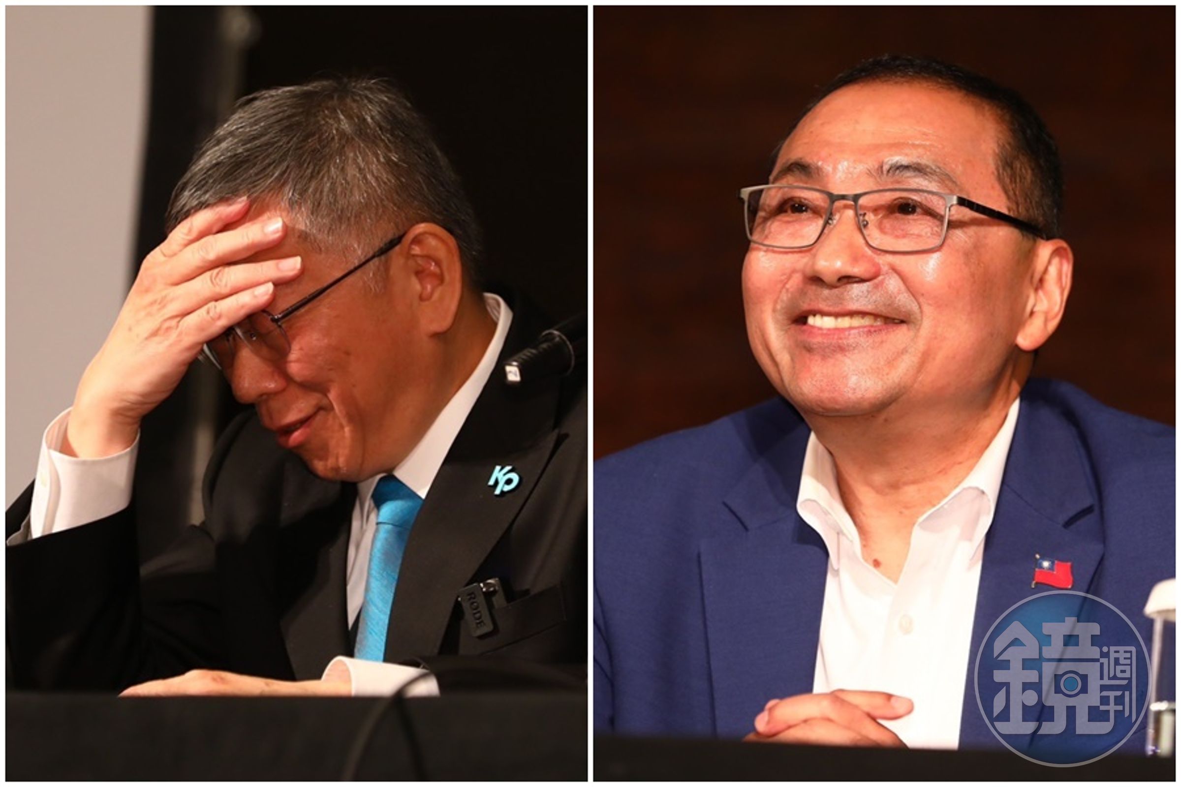 黃暐瀚指出，侯友宜（右）念出柯文哲（左）的簡訊，是藍白郭會談撕破臉的關鍵。（本刊資料照）