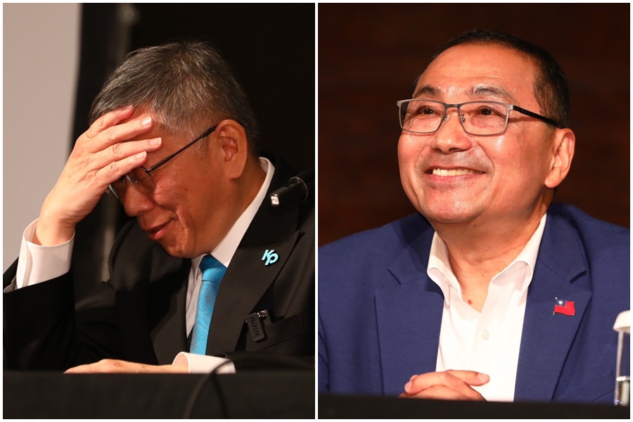 黃暐瀚指出，侯友宜（右）念出柯文哲（左）的簡訊，是藍白郭會談撕破臉的關鍵。（本刊資料照）