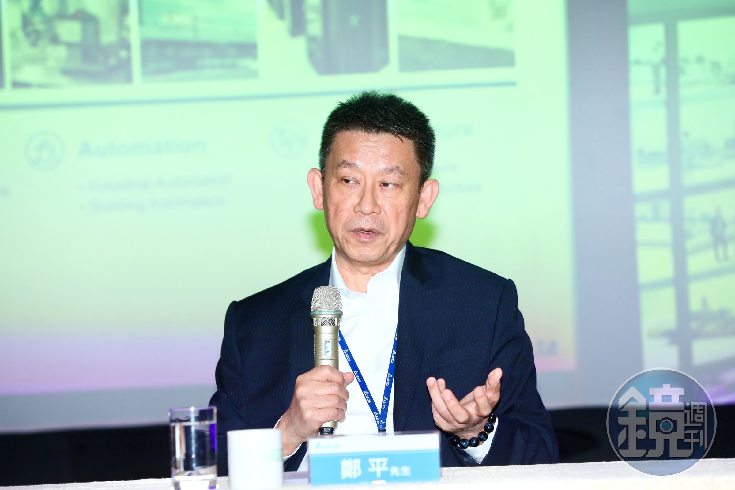 電源供應器龍頭台達電看AI市場仍舊樂觀，並且提及配合系統組裝廠所需的零件供應越來越順。（圖為董事長鄭平）