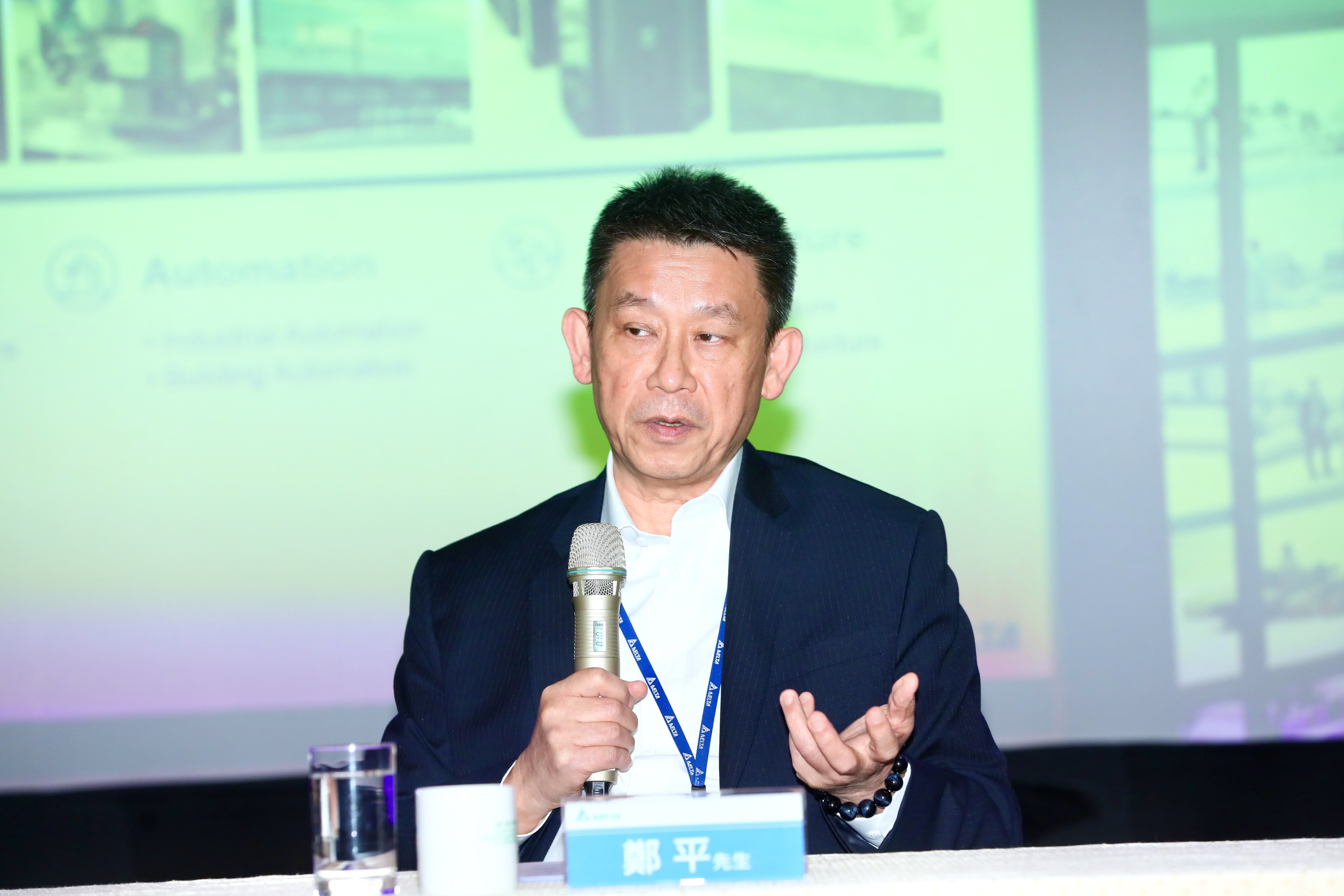 電源供應器龍頭台達電看AI市場仍舊樂觀，並且提及配合系統組裝廠所需的零件供應越來越順。（圖為董事長鄭平）