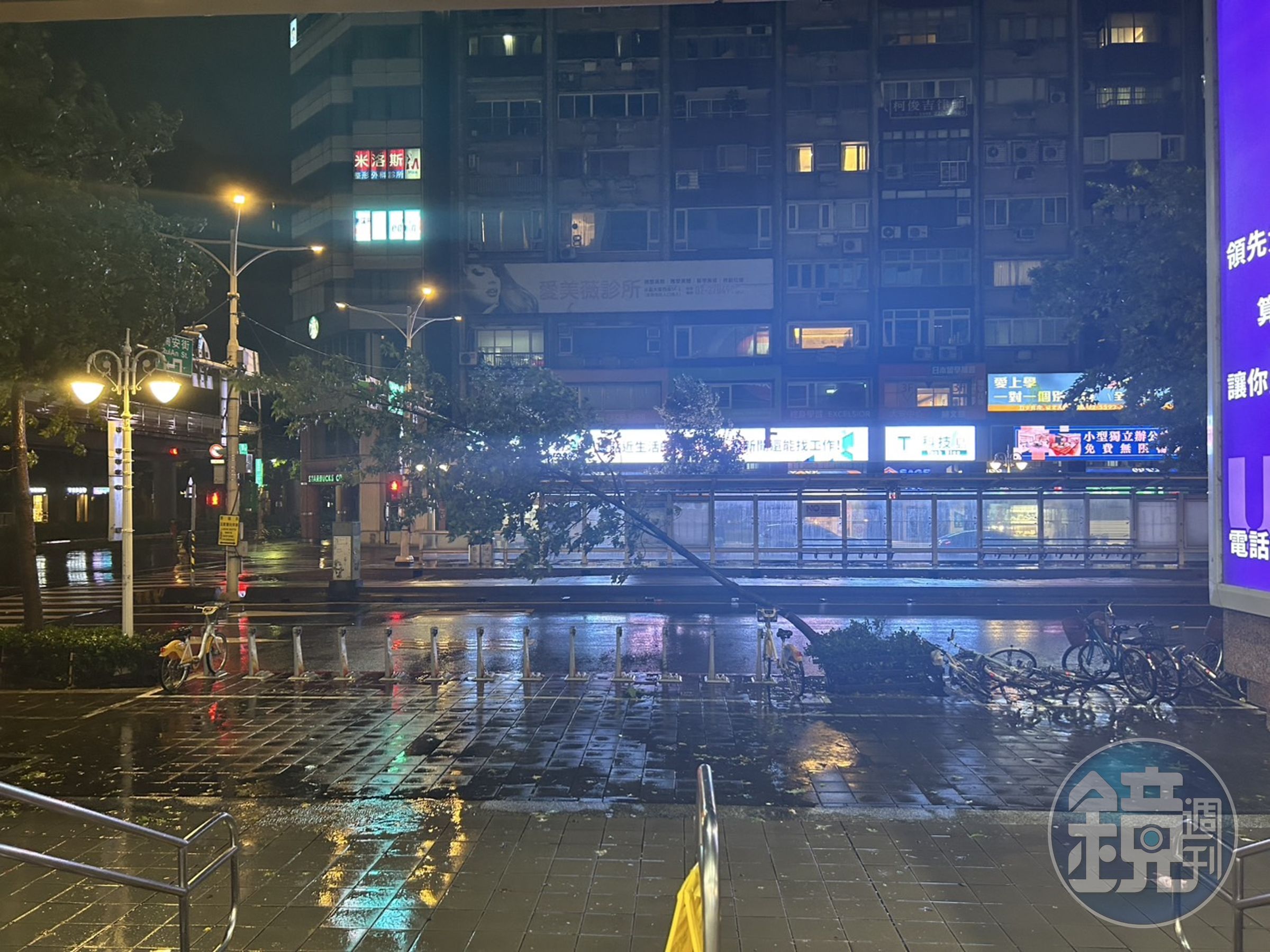 康芮颱風肆虐，全台樹倒、建築坍塌災情頻傳。（讀者提供）