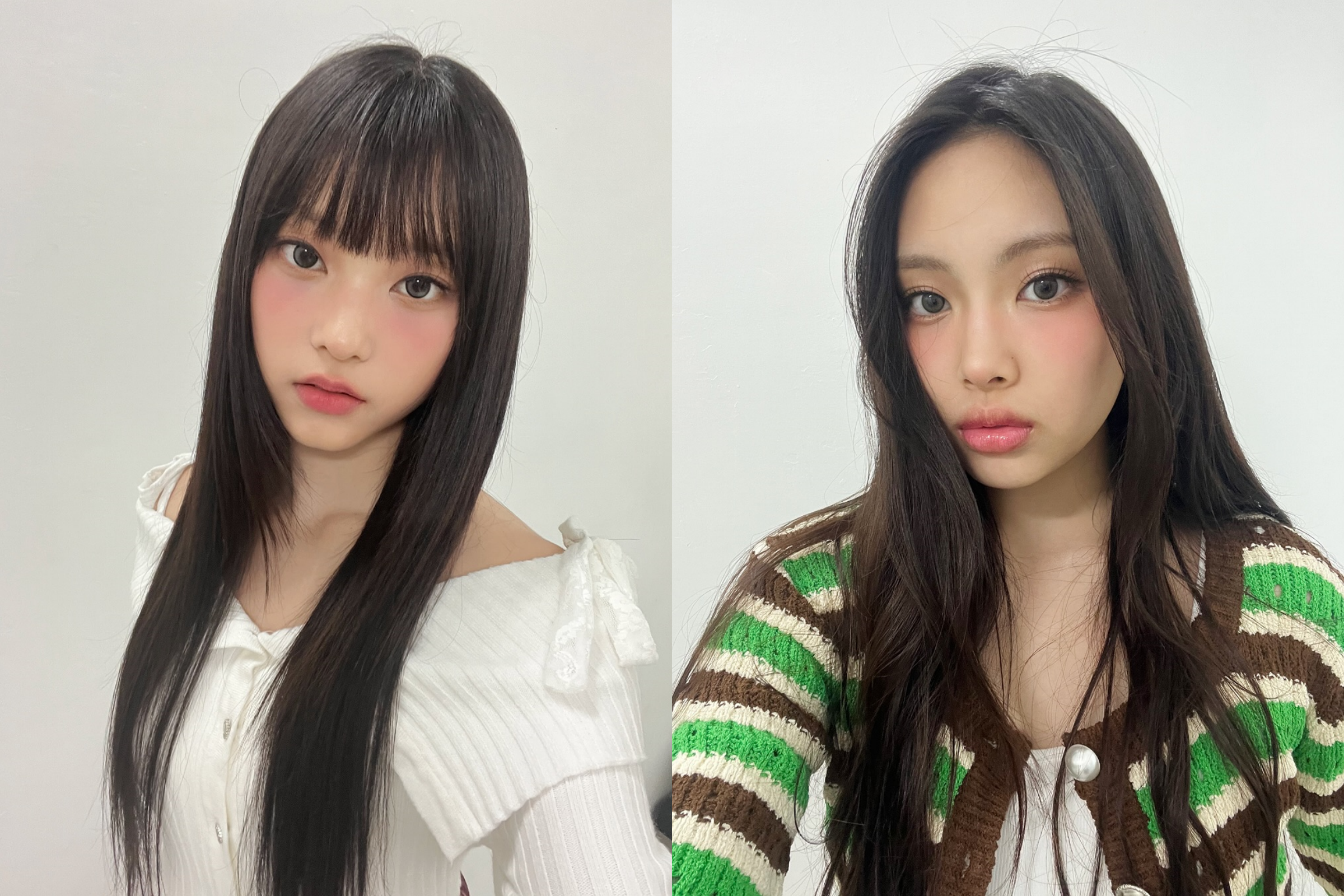 NewJeans成員Haerin（左）與Hyein（右）將回歸所屬經紀公司ADOR。（翻攝Instagram@newjeans_official）