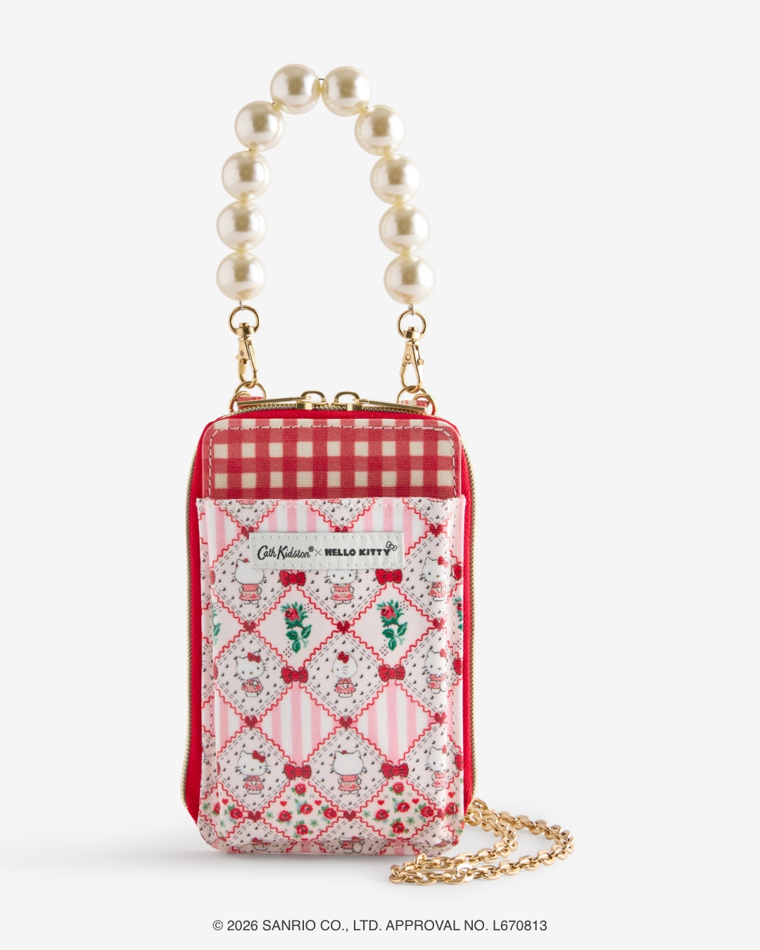 Cath Kidston × Hello Kitty多功能斜背小包 (Hello Kitty Patchwork)。NT$2,980