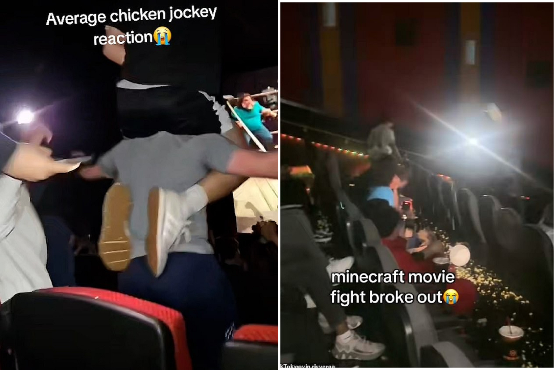 看這部電影會起乩！誇張影片曝光，學無腦抖音片讓電影院抓狂。（翻自抖音）