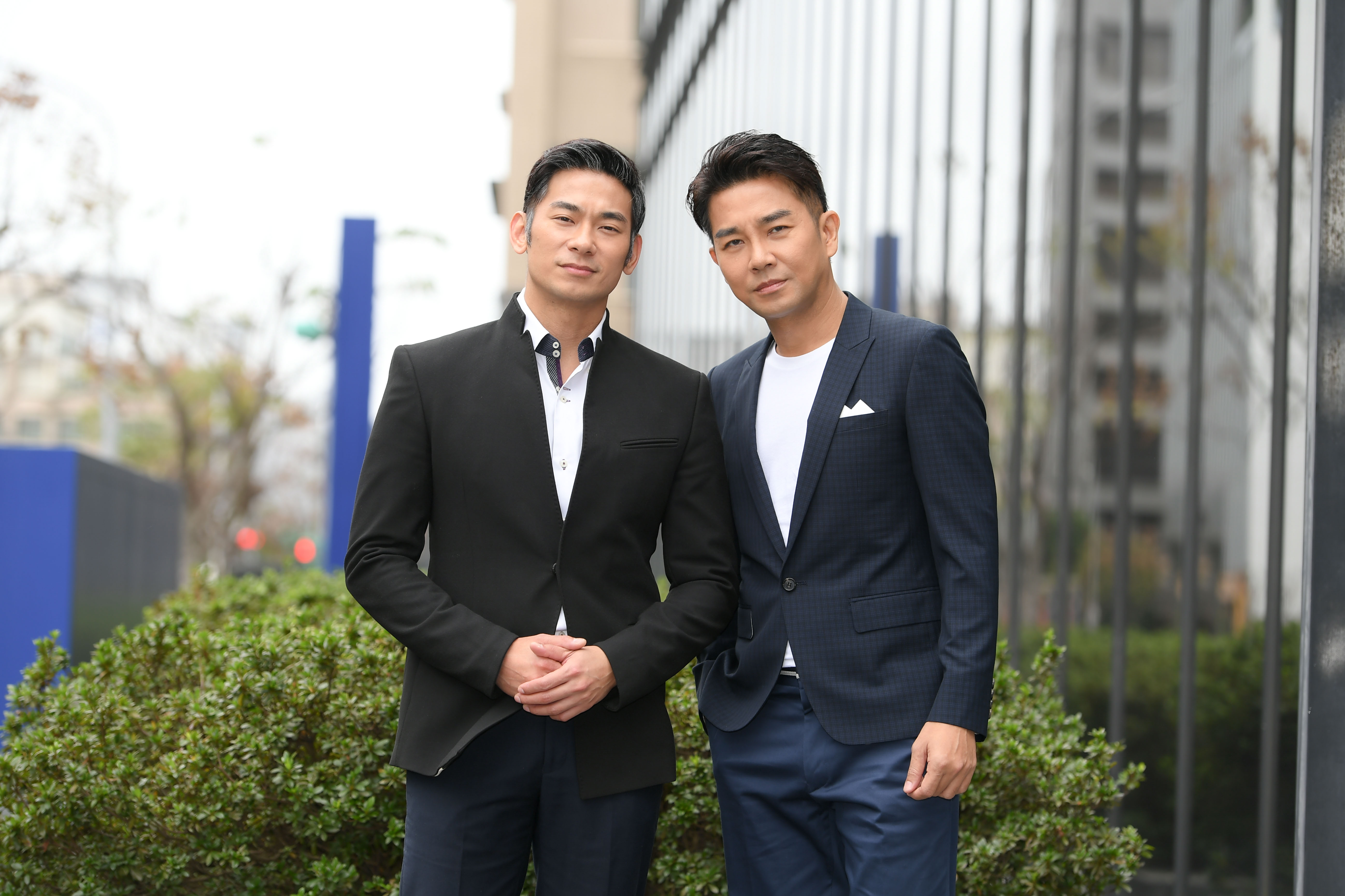 謝承均與亮哲今為三立八點台劇《天道》造勢。（三立提供）