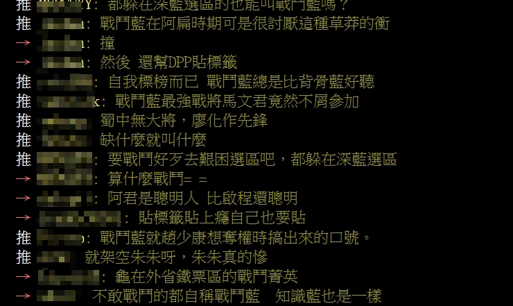 戰鬥藍合體提出主張，引發正反網友議論。（翻攝自PTT）