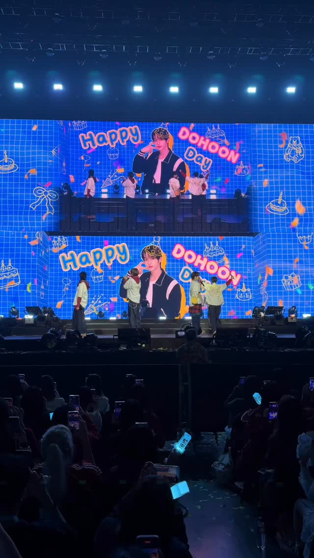 TWS在演唱會上為1月30日生日的成員DOHOON慶生。(翻攝TWS IG)