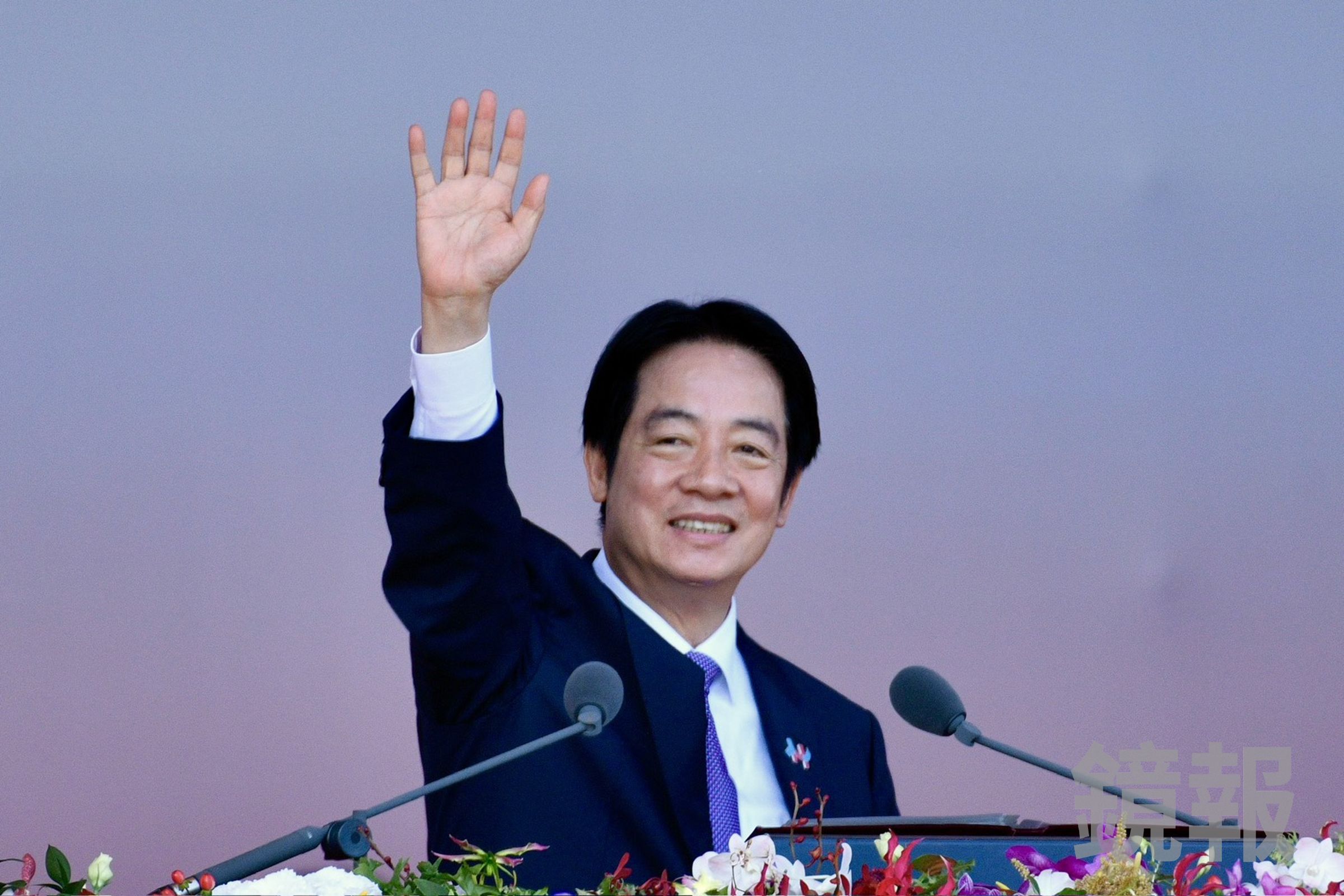 賴清德雙十國慶演說聚焦於台灣內政，包含經濟、國防，也提及台灣人自主行為獲國際關注。（鏡報李智為）