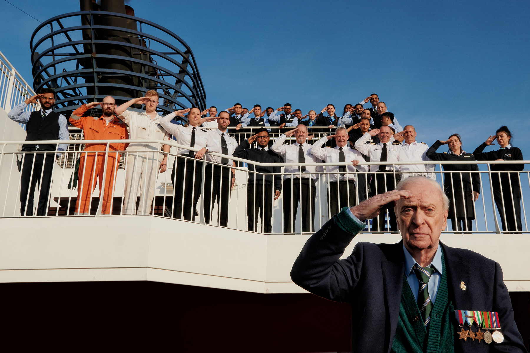 米高肯恩在《一個人的逃亡》中飾演二戰老兵。（采昌提供）