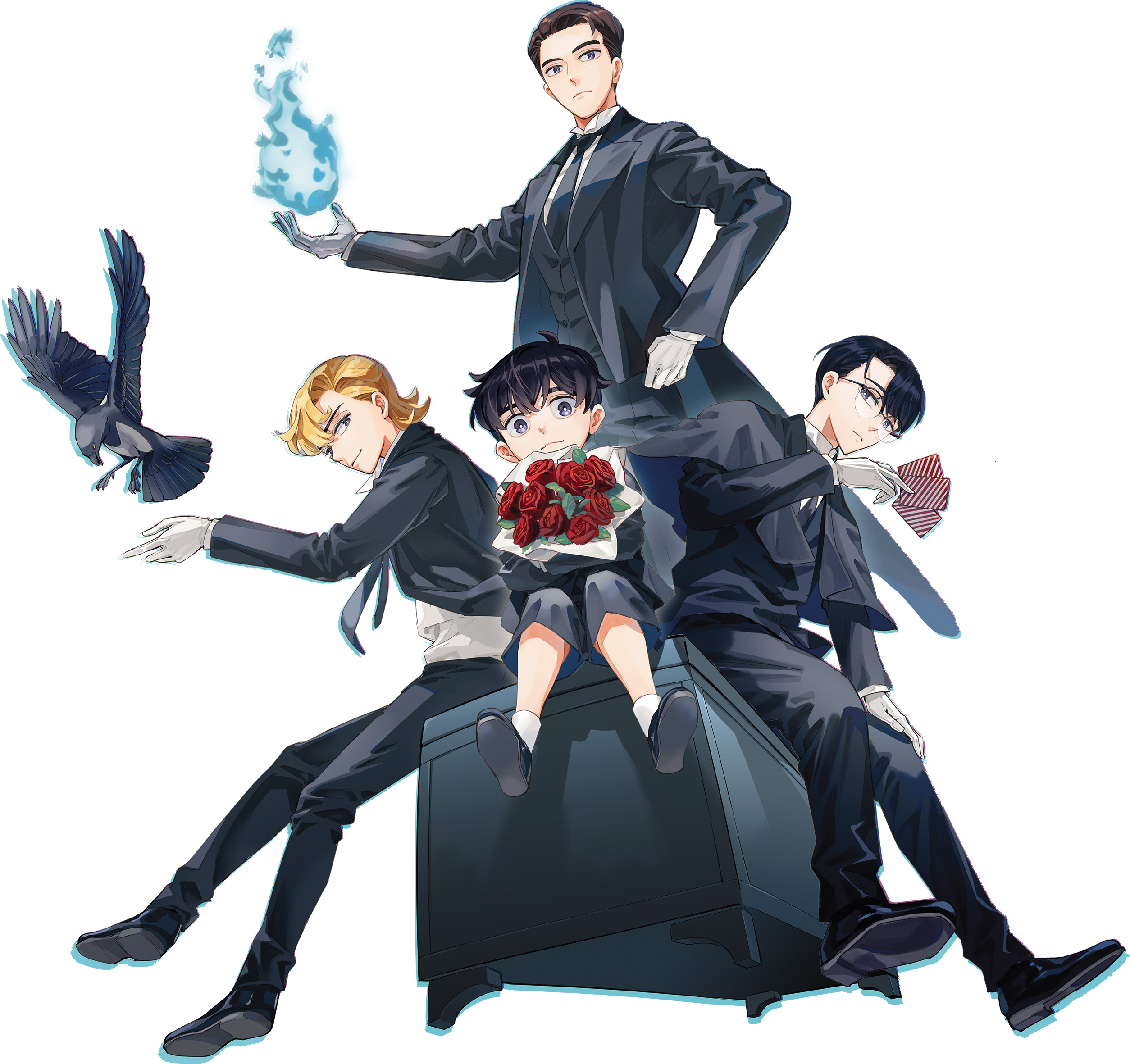 《最後的魔術家族：前傳漫畫》由小說衍生，來自魔術家族的左家四兄弟均有特殊能力。（鏡文學提供）