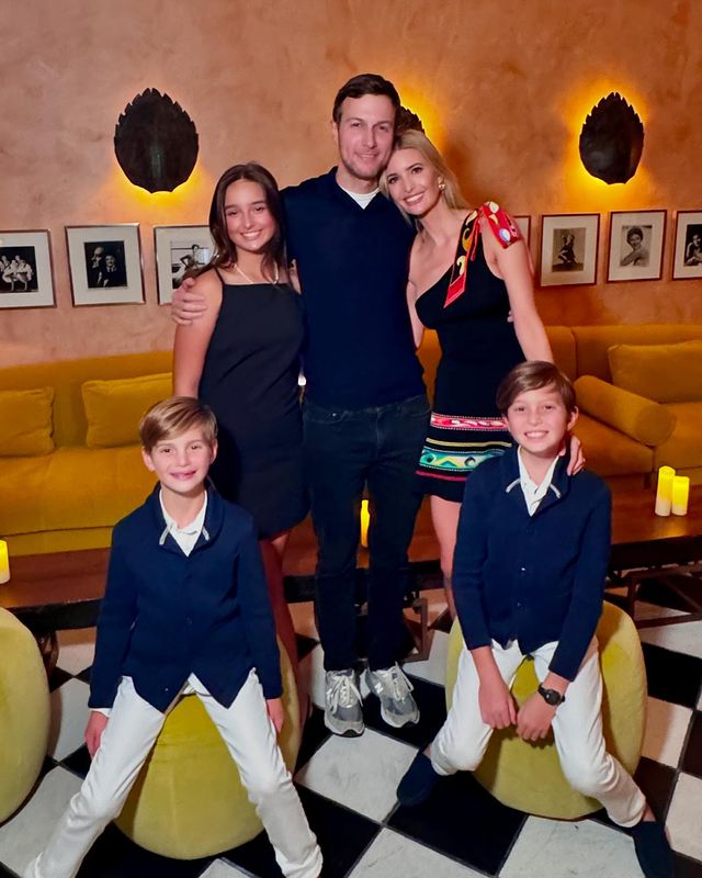 伊凡卡與老公庫許納育有1女2子。(翻攝Ivanka Trump IG)