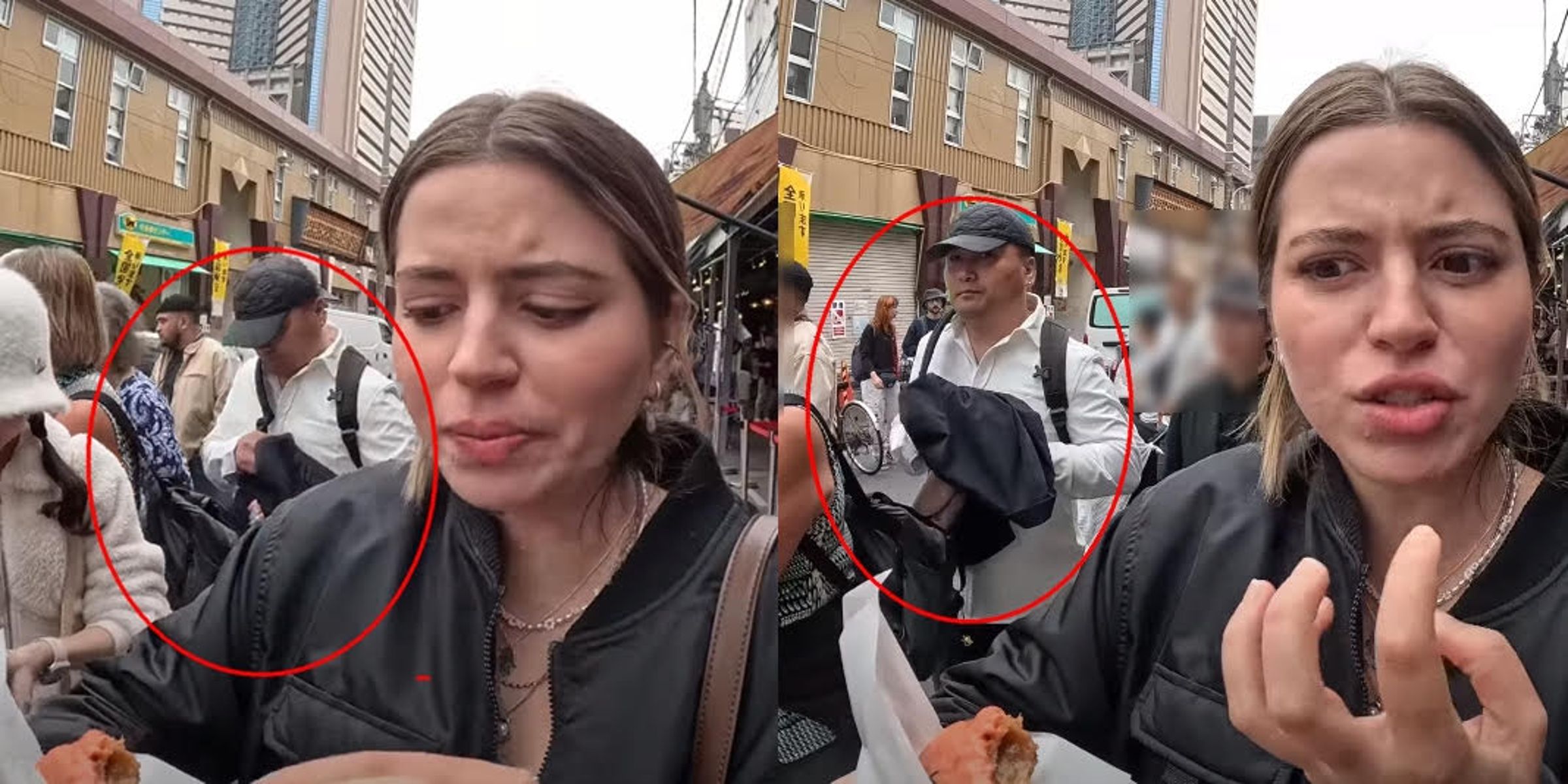 巴西的Youtuber造訪築地市場，意外拍到竊賊行竊的畫面。（翻攝YT頻道Vou sem volta）