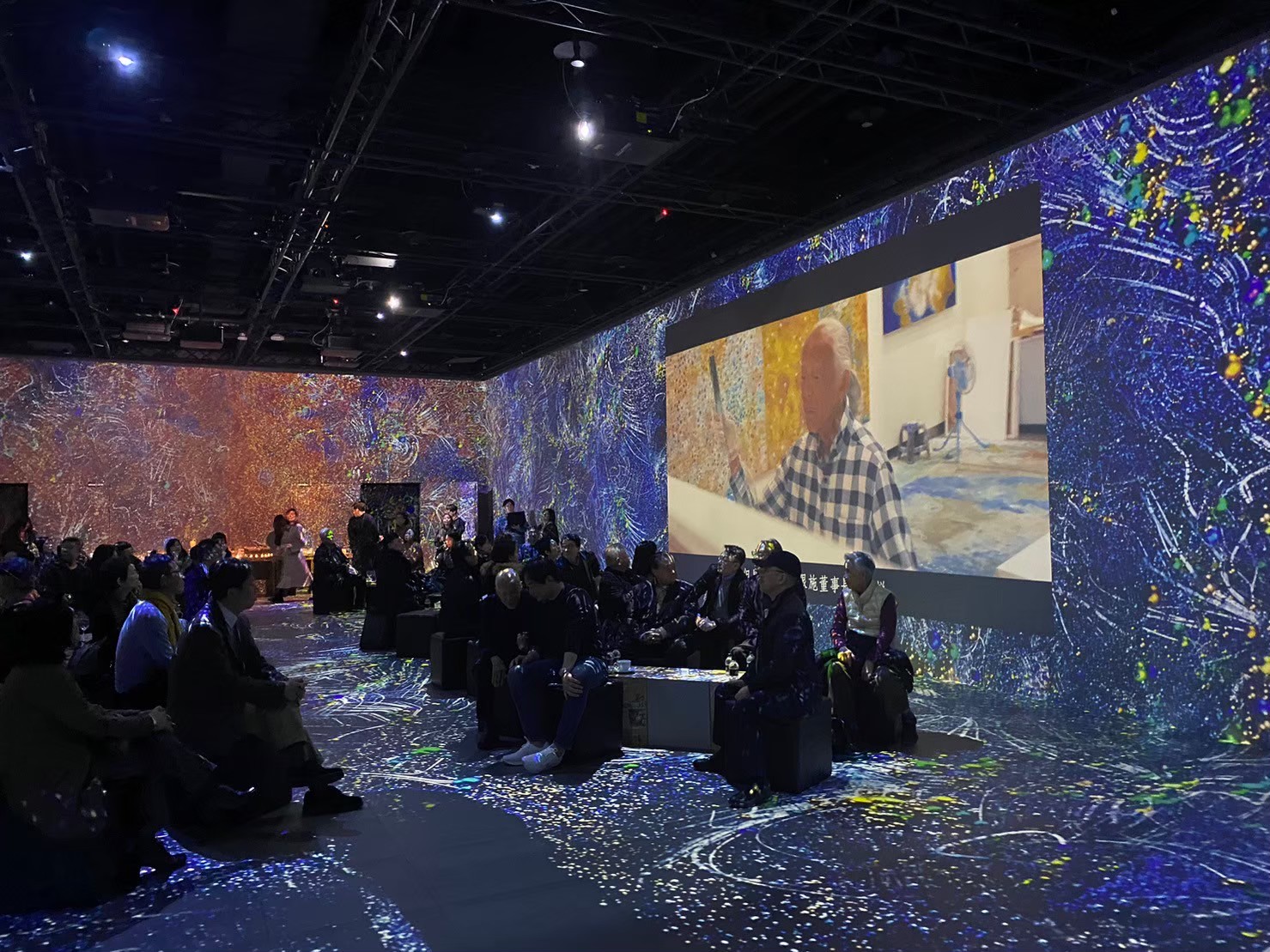 《RE：江賢二》數位冥想．江賢二光影沉浸展結合AI技術，以科技重現畫家江賢二的創作內涵。  （ 双融域提供） 
