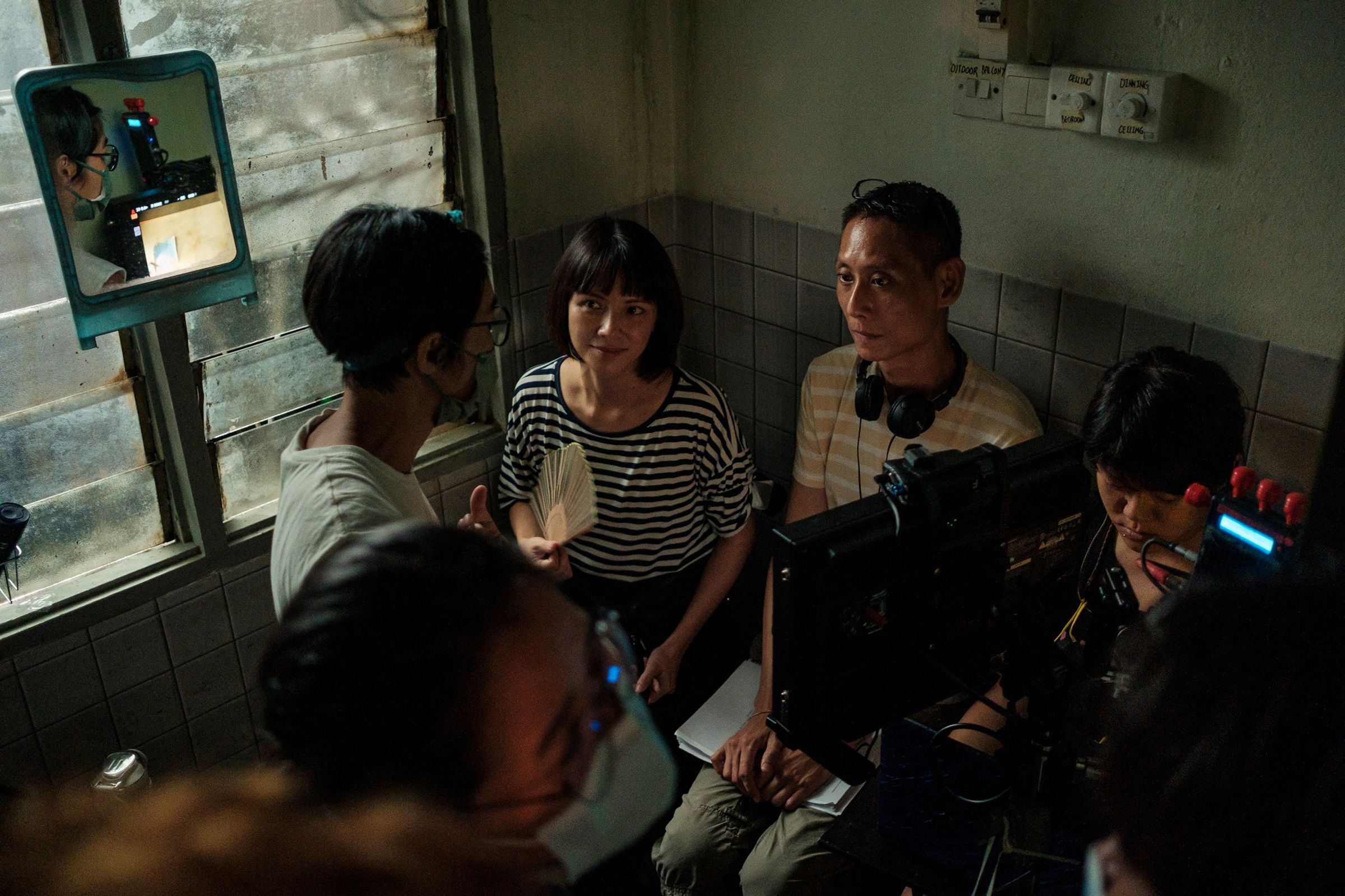 導演王禮霖(中右)力邀李心潔(中左)擔任電影《富都青年》的監製。(甲上娛樂提供)