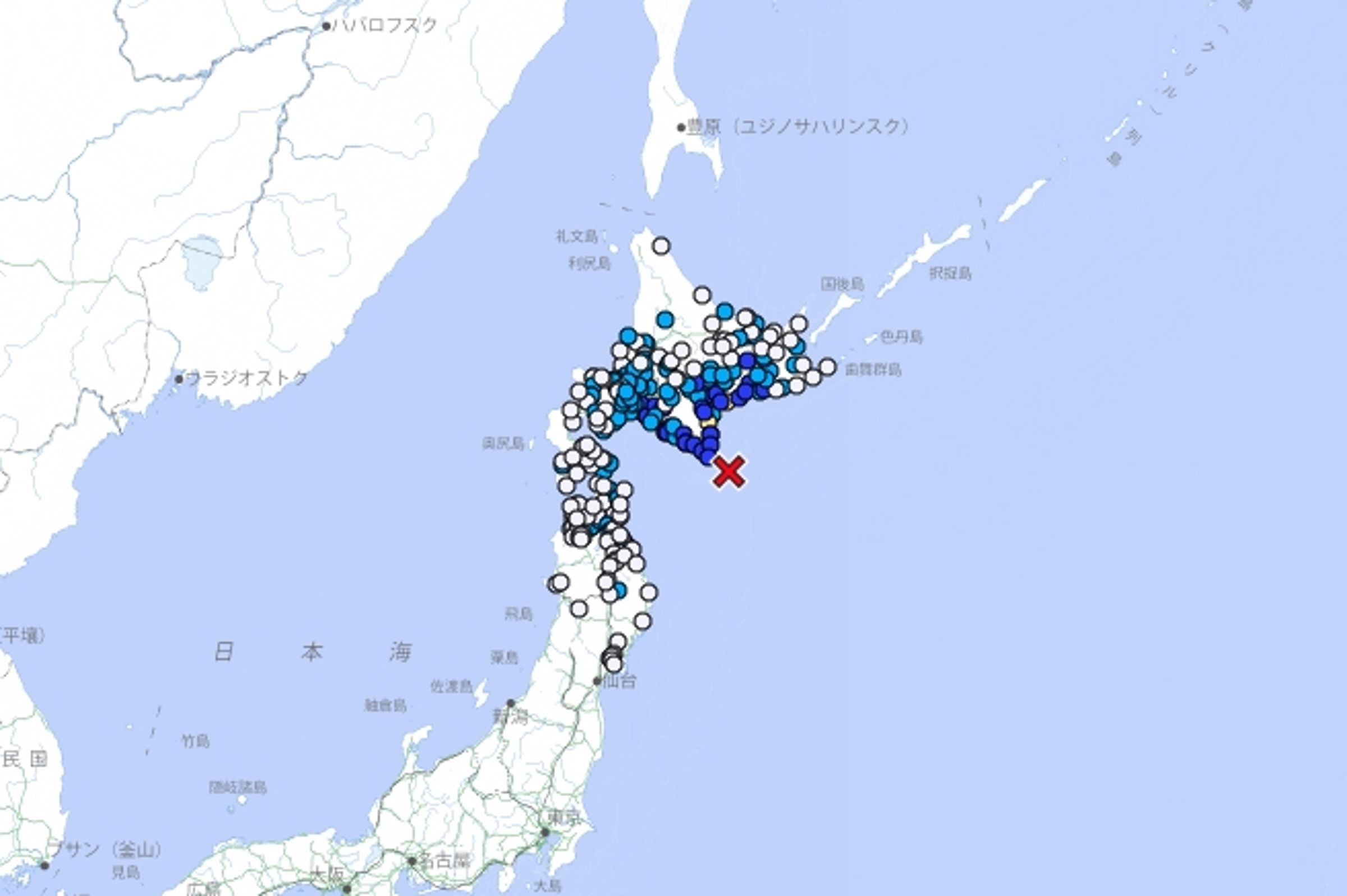 北海道今凌晨又發生一起規模6.3的地震，震央位於十勝外海。