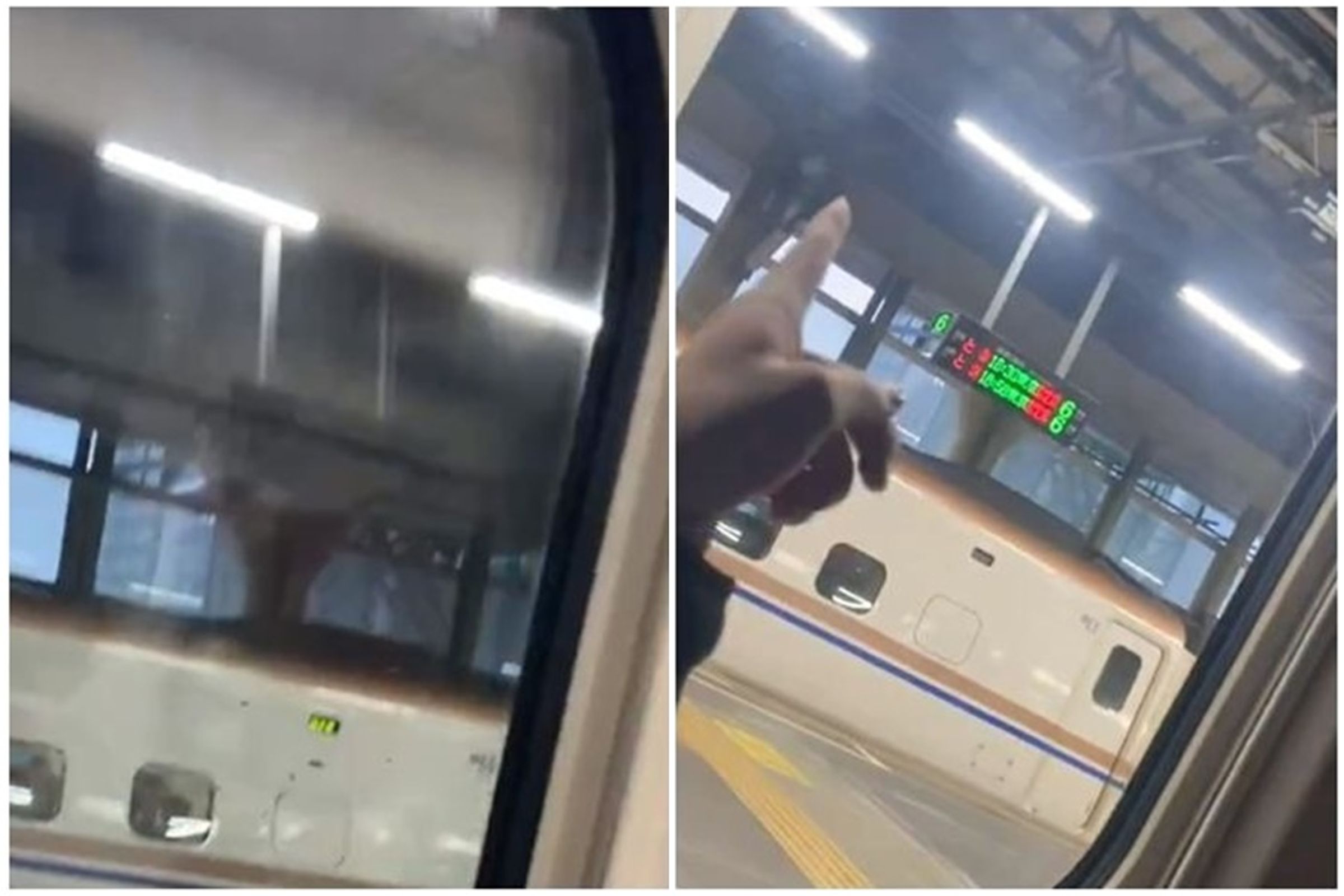 有日本網友拍到地震當下人在列車月台的情況。(翻攝自X)