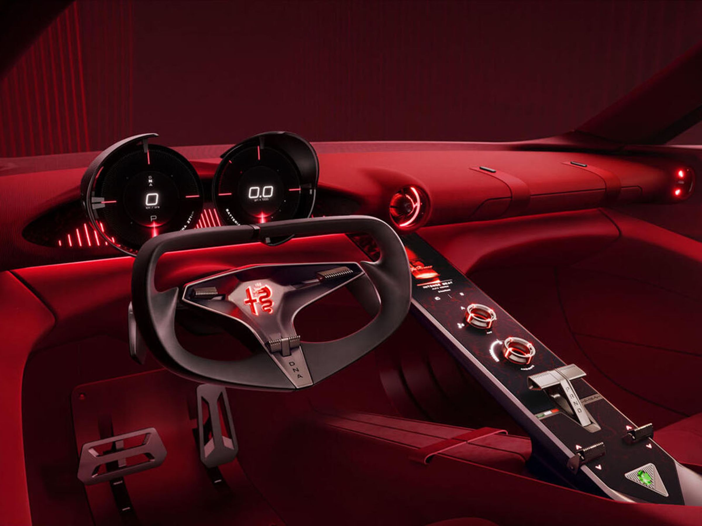 座艙延續 Alfa Romeo 強調駕駛者的傳統,儀表設計重新詮釋品牌經典的 Cannocchiale 雙筒式儀表。