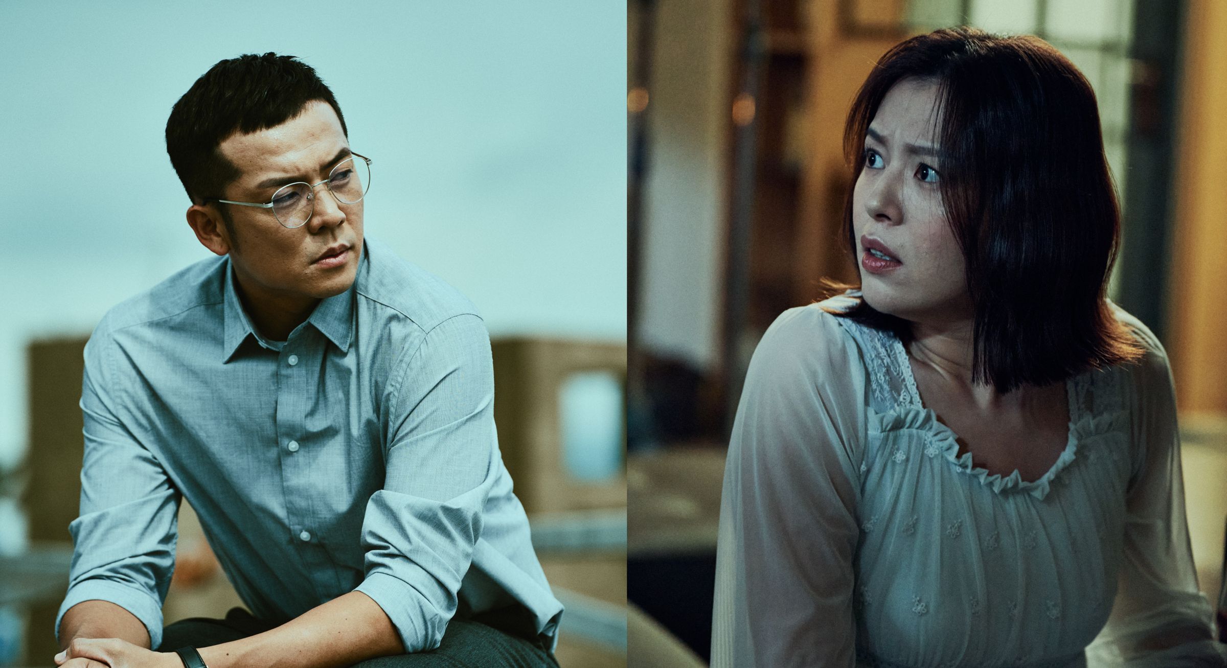 姚元浩(左)、劉品言(右)參與《都市懼集》,克服內心恐懼。(CATCHPLAY+提供)