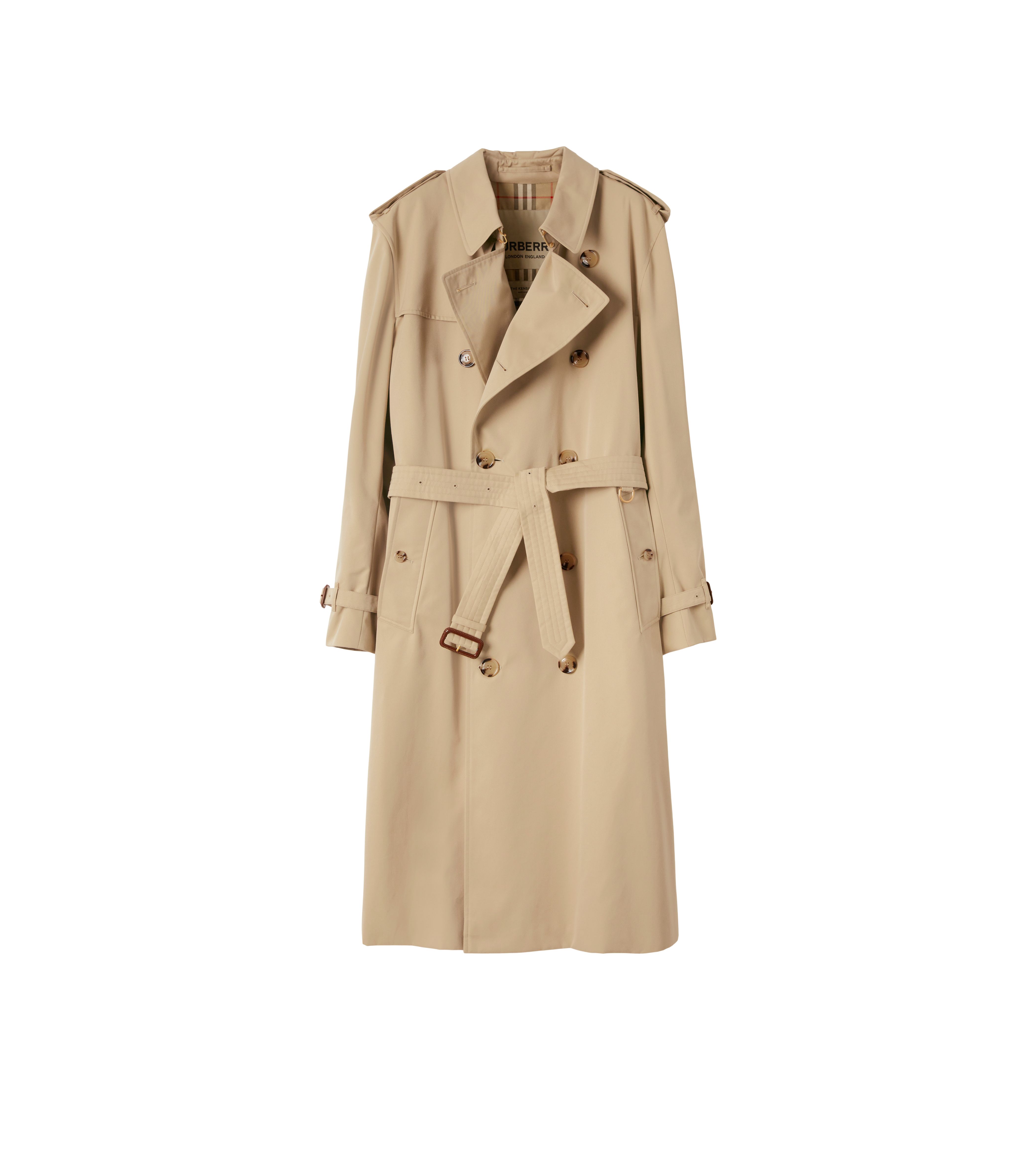 蜜金色長版Kensington Heritage系列風衣(男) 。NT$89,000（BURBERRY提供）