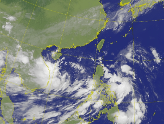 明日起颱風外圍水氣移入，慎防劇烈天氣。（翻攝自中央氣象署官網）