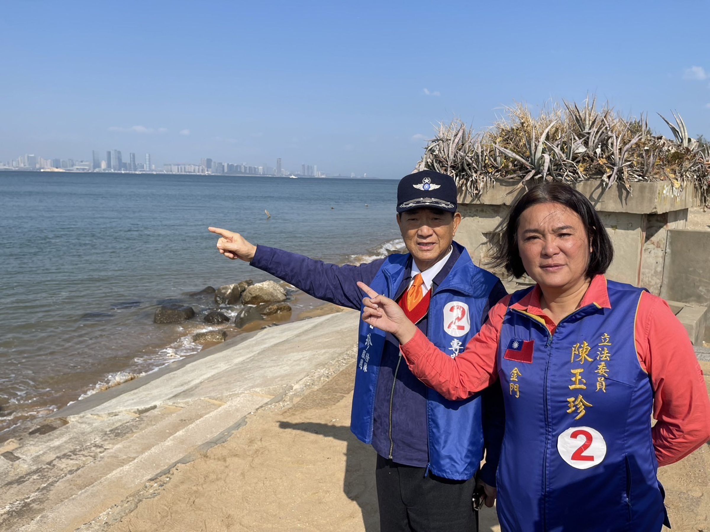 親民黨主席宋楚瑜前往金門,為立委候選人陳玉珍輔選。(親民黨提供)