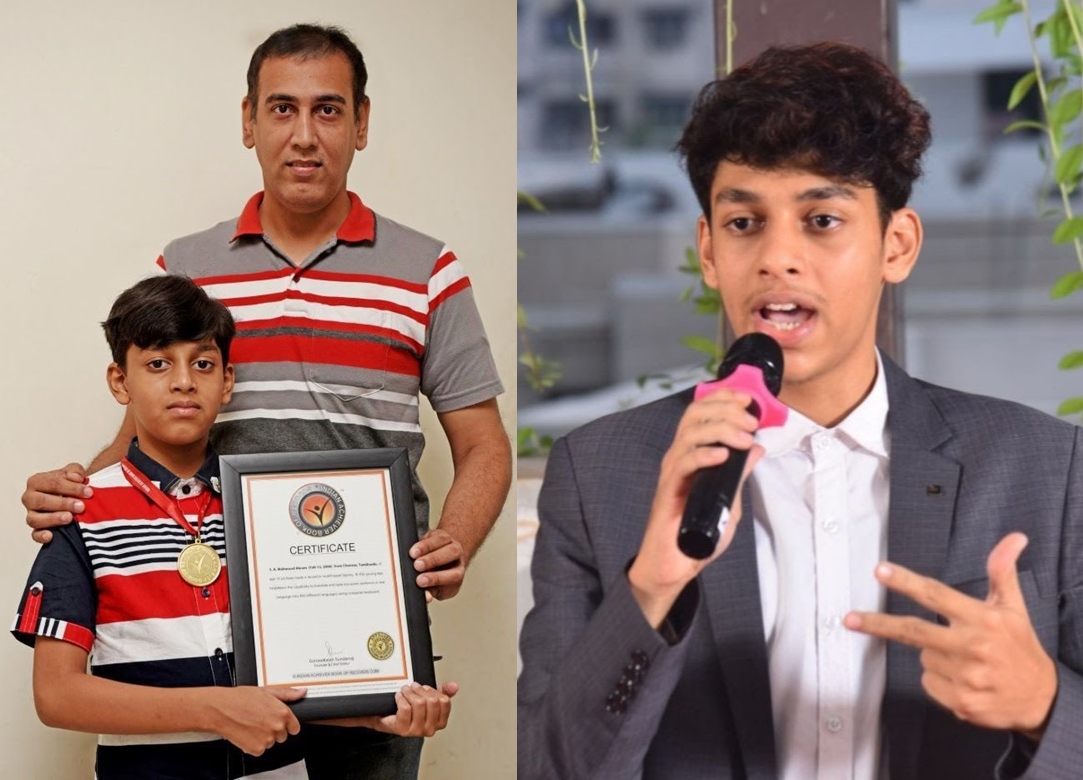 阿克拉姆年紀輕輕就精通400種語言，還透過遠距上課攻讀不同語言。（翻攝X@Bharat_Analyzer）