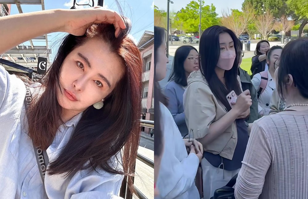 王祖賢近日現身矽谷，被粉絲包圍（右圖）。（翻攝小紅書）