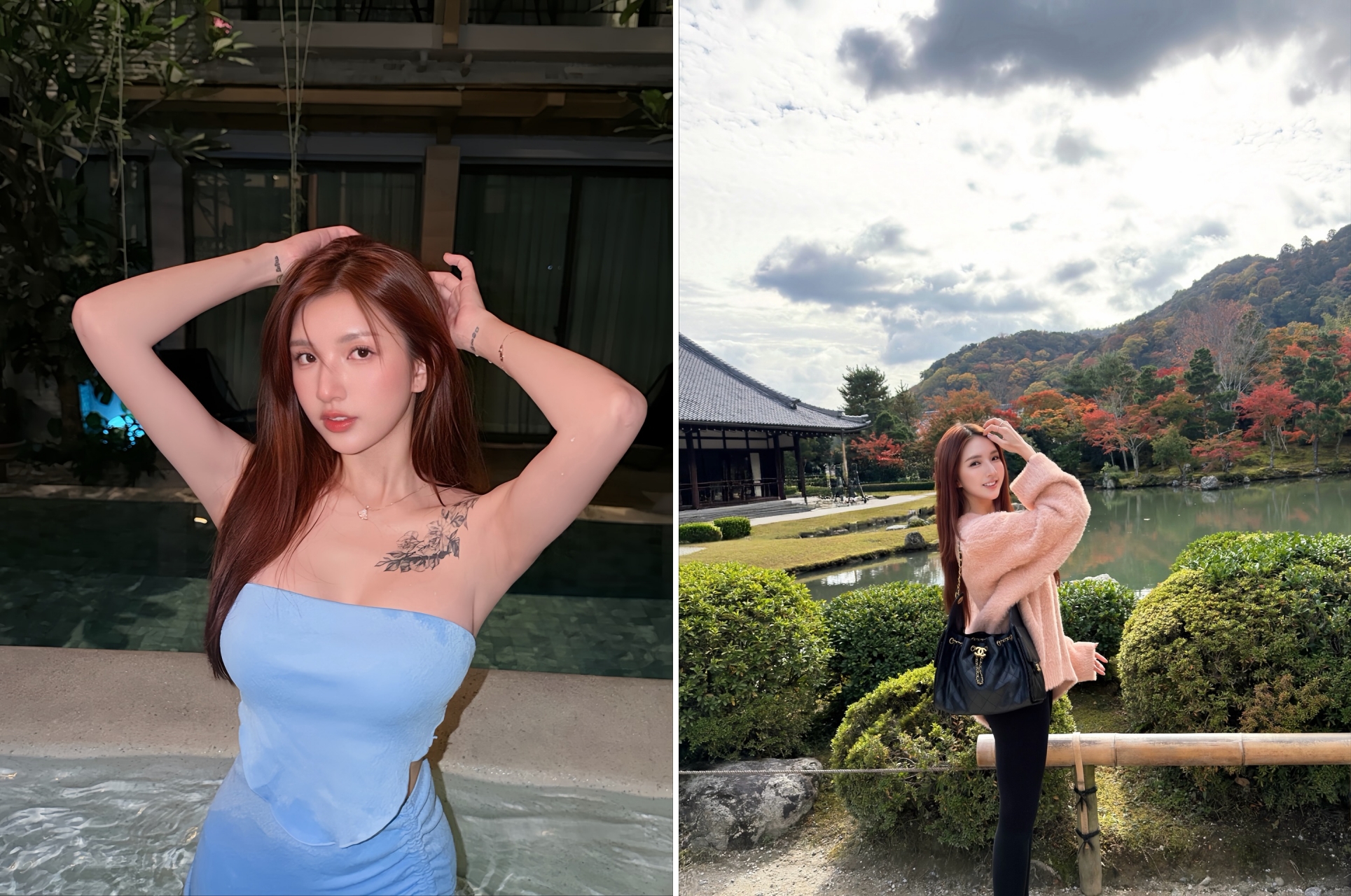 Dora捲負面緋聞後停止啦啦隊工作，也到處遊玩。（臉書）