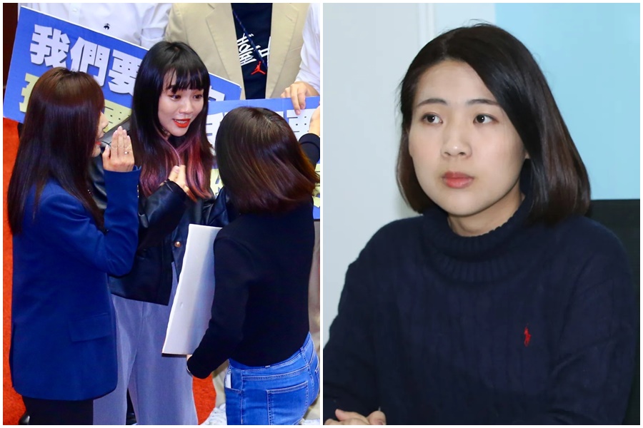 黃捷（左圖中）與徐巧芯（右圖）昨在議場發生衝突，民進黨高雄市黨部力挺黃捷「批評徐巧芯外貌」引發爭議。（本刊資料照）