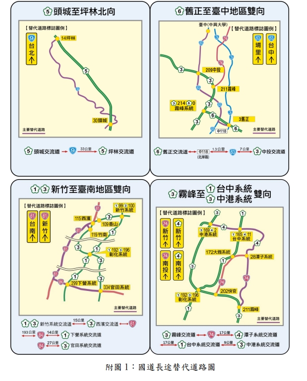 高公局說明替代道路。（高公局提供）