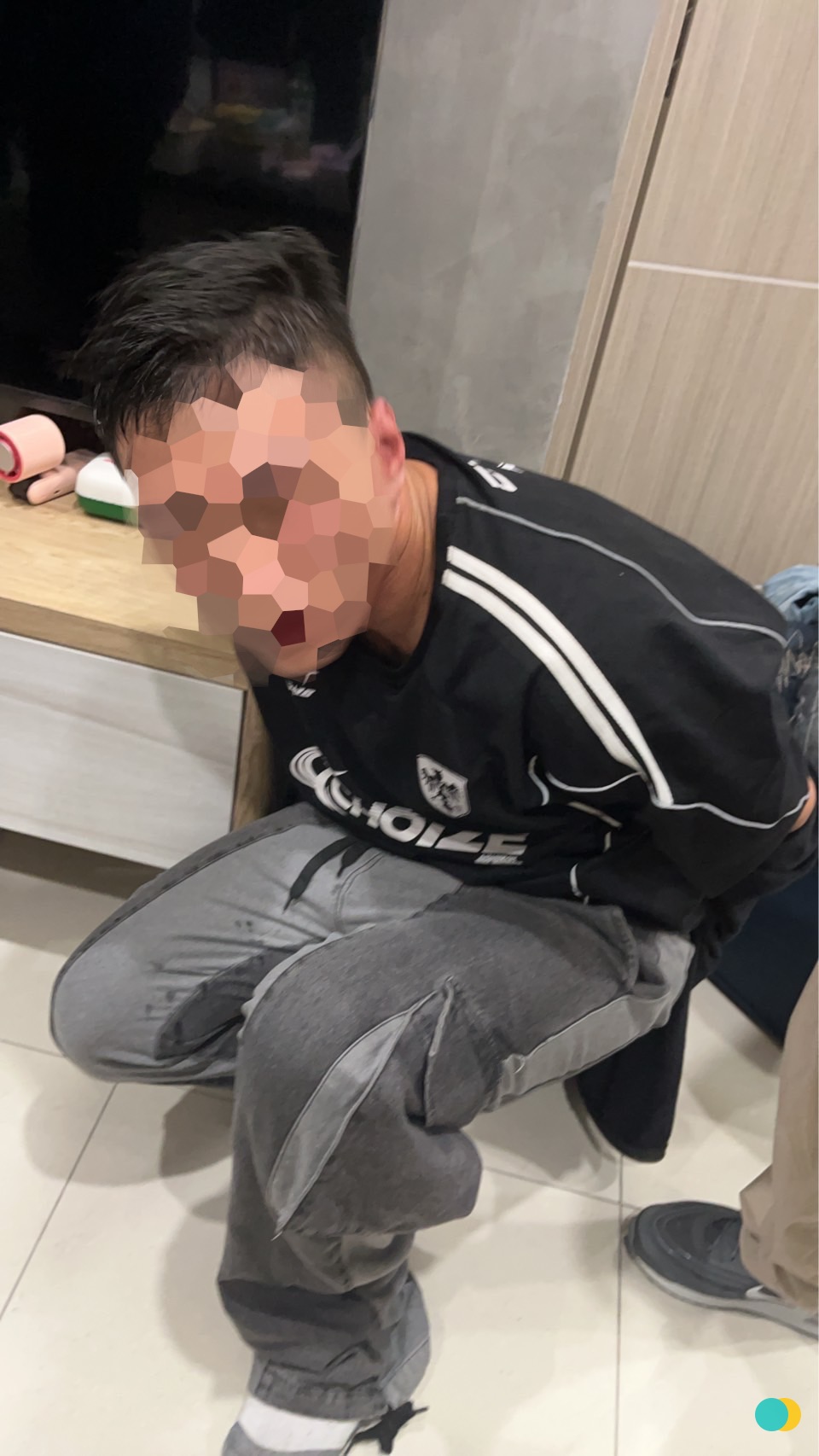 員警逮捕搶奪嫌犯。(翻攝畫面)