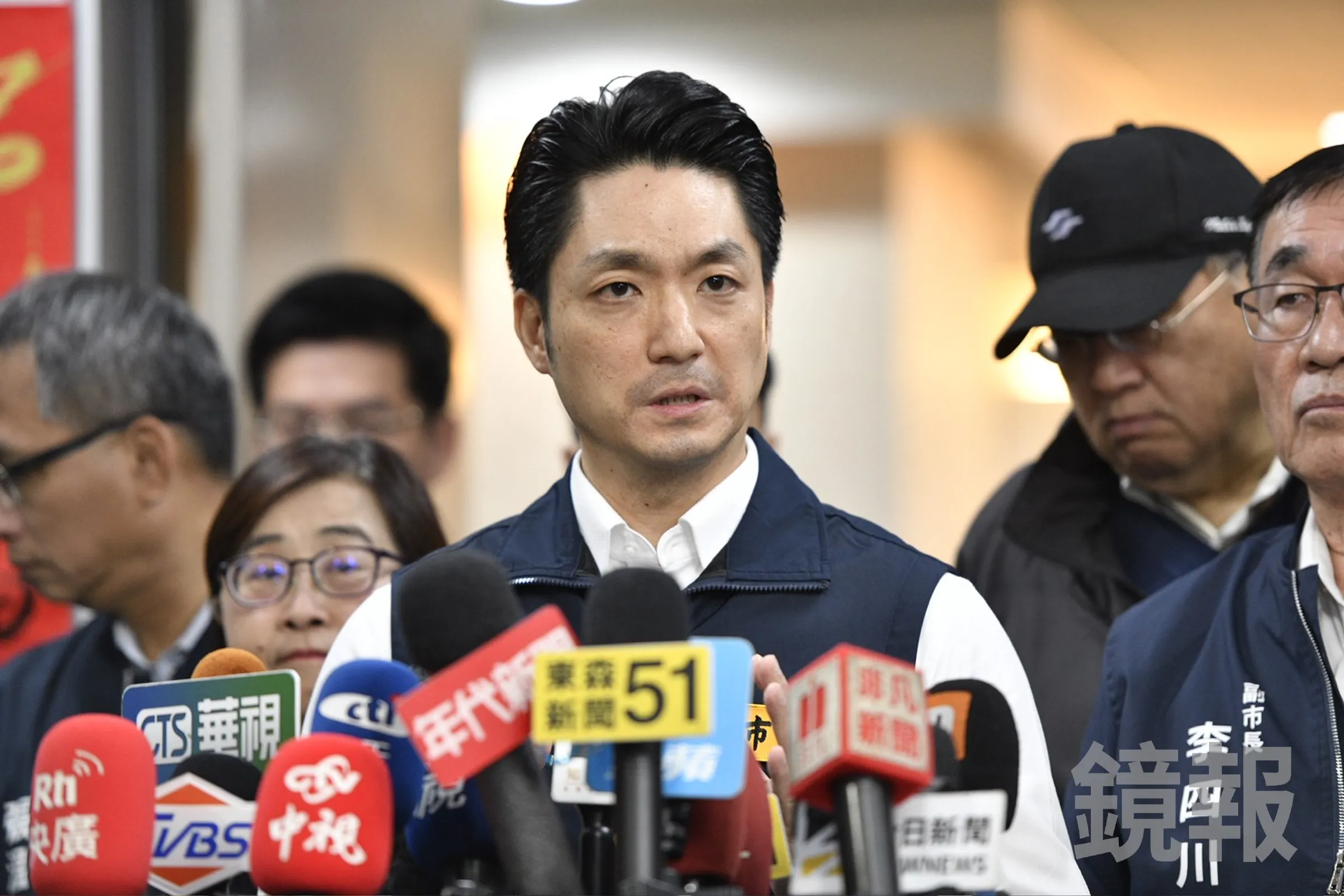 面對「安鼠之亂」，蔣萬安今下午親上火線喊話「大家不要恐慌」。（鏡報李智為）