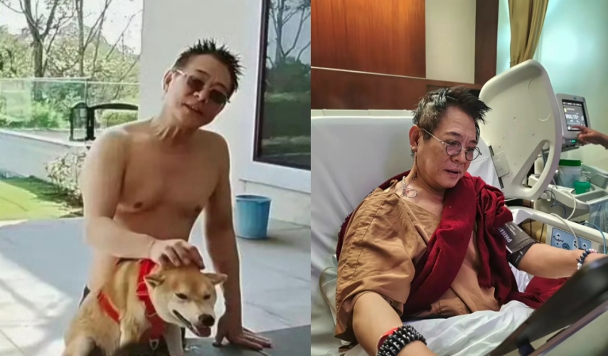 李連杰近來公開露面，動作俐落、氣色紅潤，並拍片證明胸口無手術痕跡，但網路仍傳出心臟移植、科技複製等傳聞，引發熱議。（翻攝自微博）