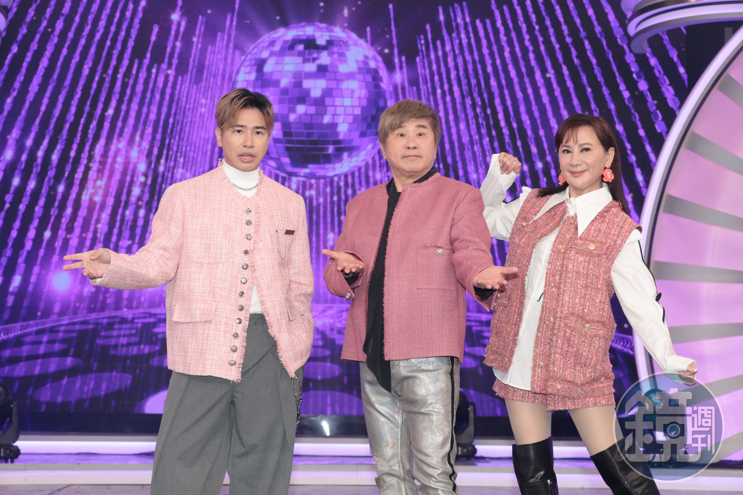 歐弟（左起）、胡瓜、陳亞蘭進棚錄製《週末最強大》節目。
