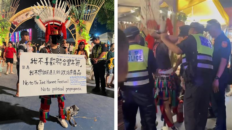 原住民舉牌「不想當花蓮王宣傳品」遭警架走 八炯怒轟:中國花蓮省?