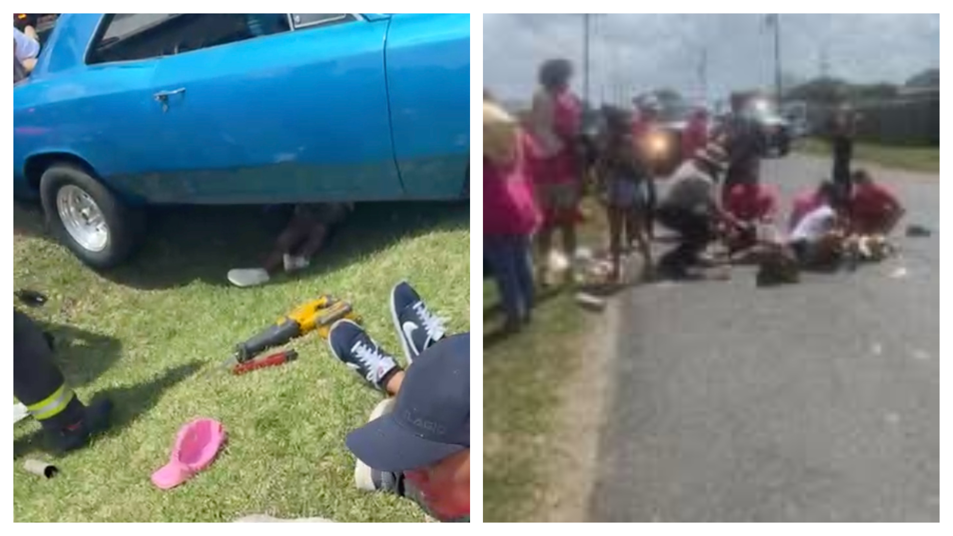 美國路易斯安那州寮國新年節活動期間，4日下午一輛汽車衝入遊行的人群，造成至少15人受傷。（翻攝自X@RapidReport2025、MrAndyNgo）