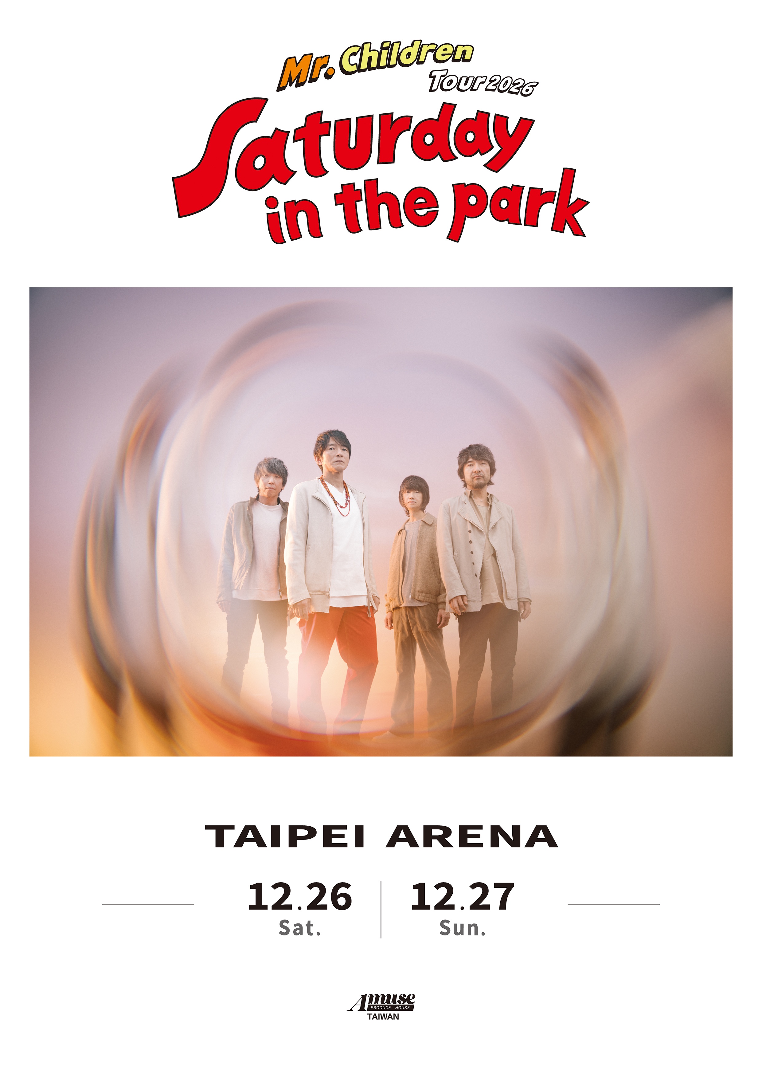 Mr.Children 將這次台北站作為《Saturday in the park》巡演最終站。(雅慕斯娛樂提供)