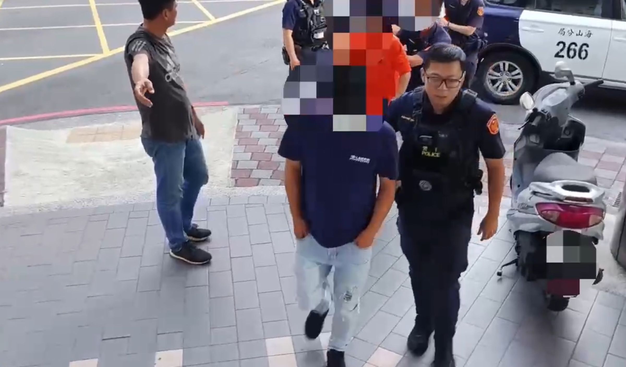 劉姓男子因與同事發生衝突,造成2人受傷。(海山分局提供)