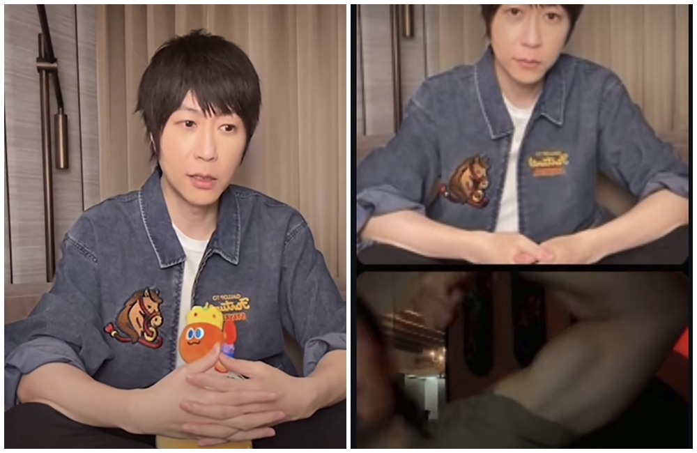 阿信昨直播分享製作《恆星不忘Forever Forever》心情，吳建豪秀出超大肌肉打破爆瘦生病謠言。（翻攝網路）