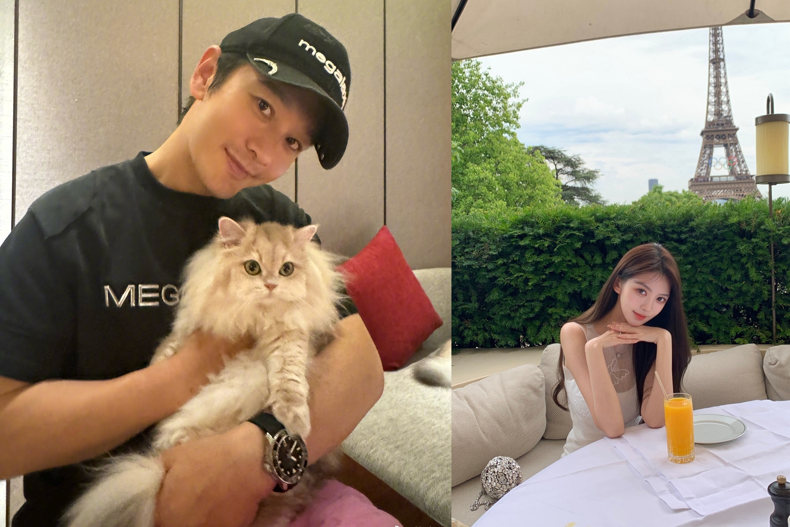 黃曉明（左）的現任「女友」葉珂（右）有個前夫，因為他的私事也被掀，因此氣到上網表明提告。（翻攝網路）