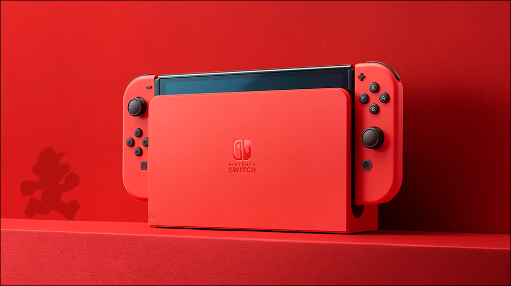 Switch後續機種傳出延至2025年初推出。圖為Switch OLED「瑪利歐亮麗紅限定款。（翻攝自任天堂官網）