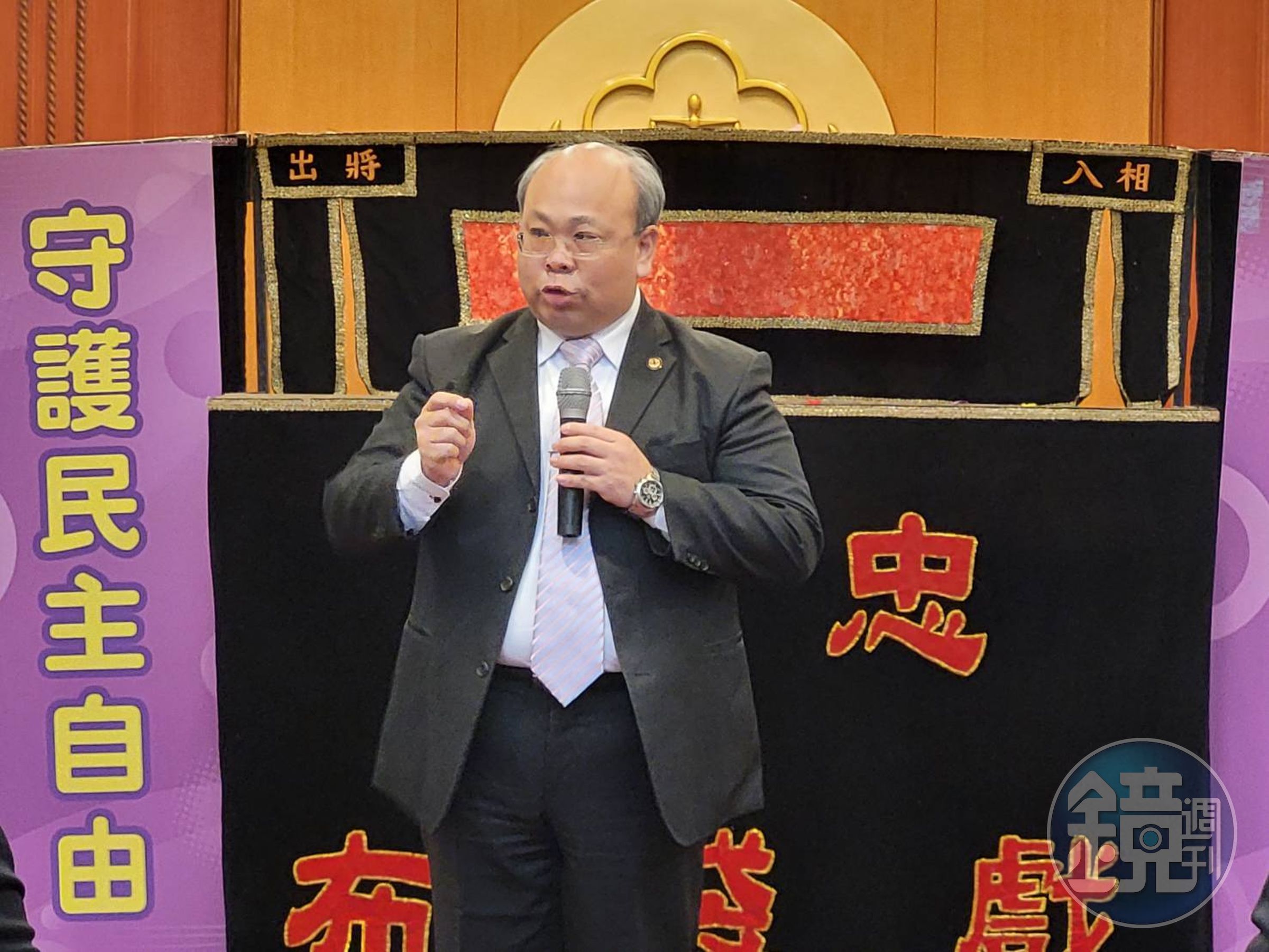 中選會副主委陳朝建出席「反賄選逗陣來、反介選為將來」宣示記者會。