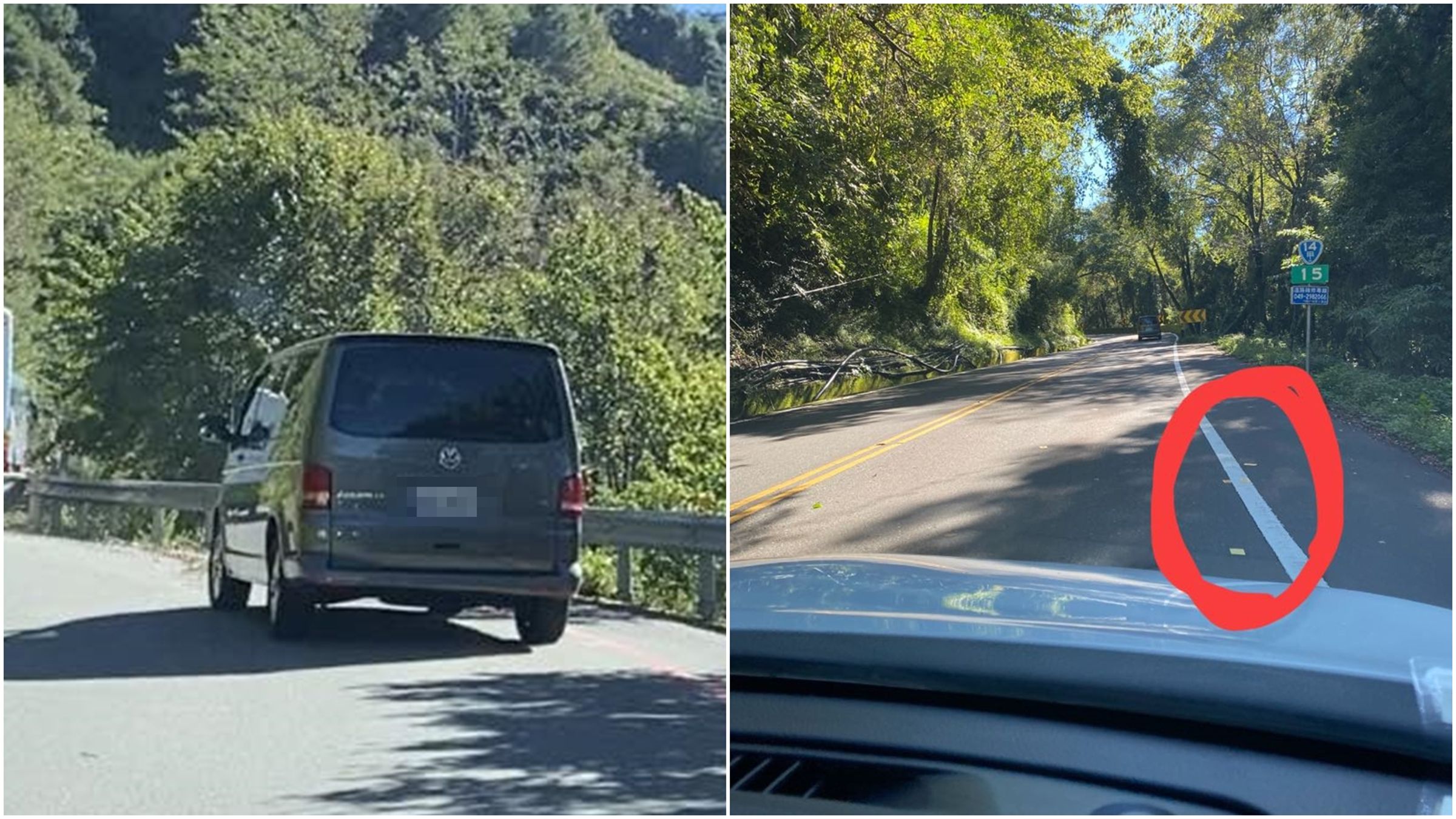有網友直擊,一輛廂型車一路撒冥紙。(翻攝自臉書)