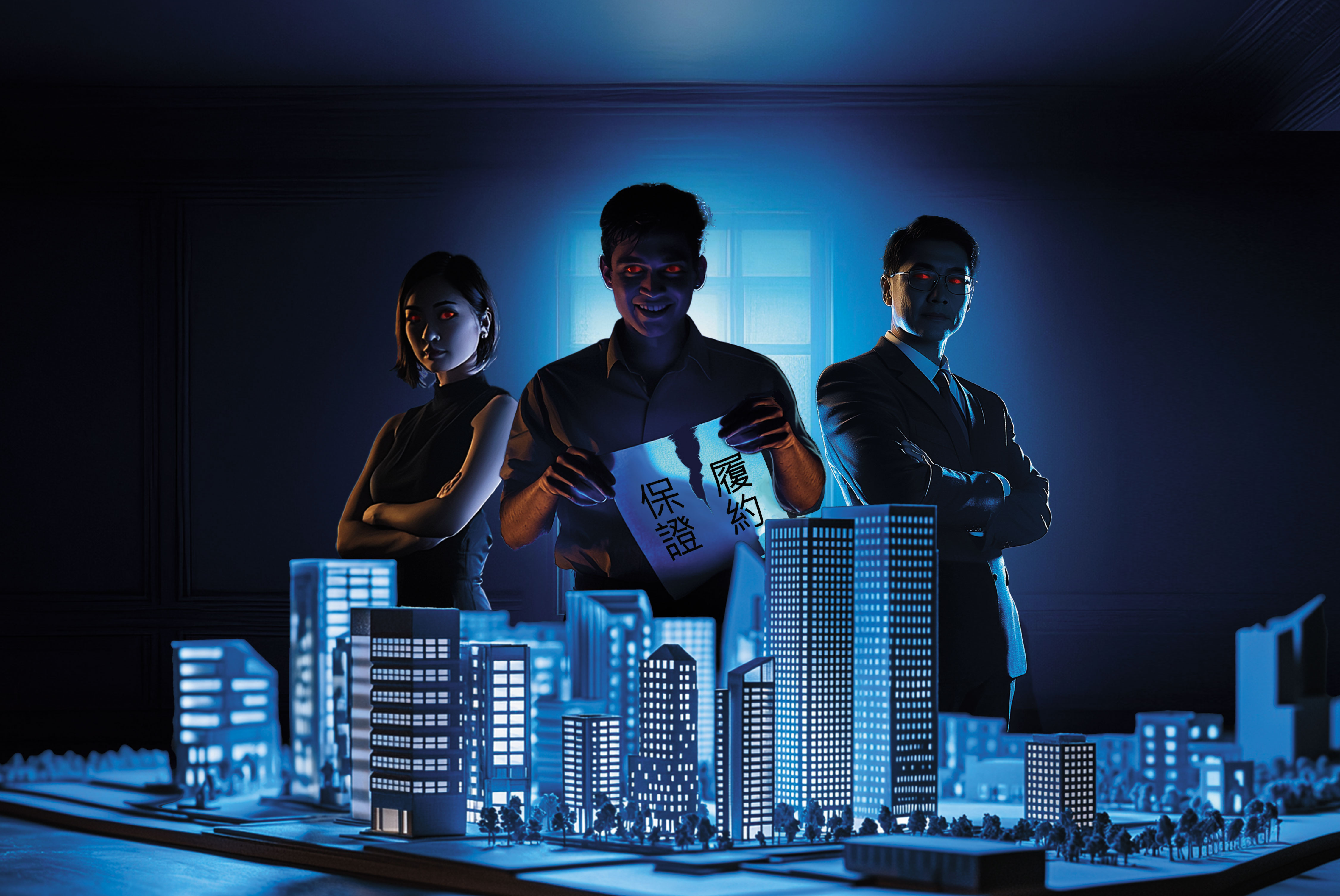 台版地面師上演！詐團假冒買方、屋主和仲介、地政士等專業人士，騙走民眾房子。 （示意畫面，AI繪圖Midjourney生成，本刊美術組後製）