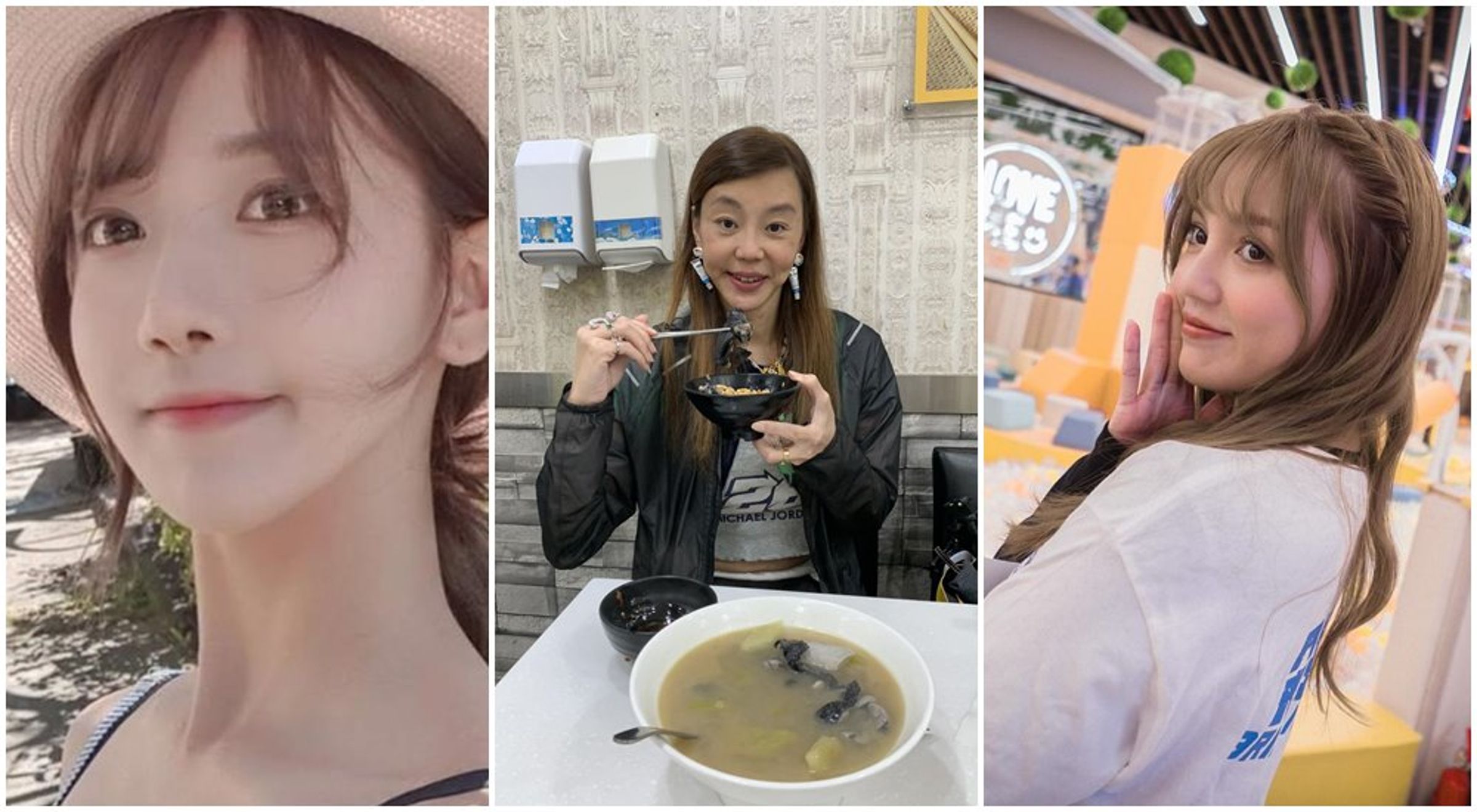 直播主靠流量維生，企鵝妹（左起）、法拉利姐及朵拉各出奇招。