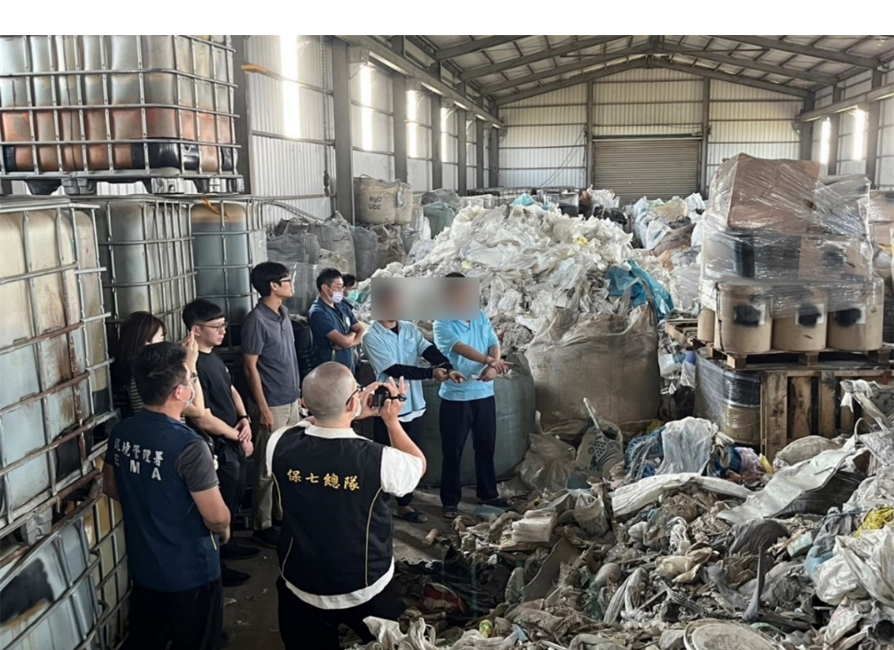 專案小組查獲廢棄物產源端廠房。（台中地檢署提供）