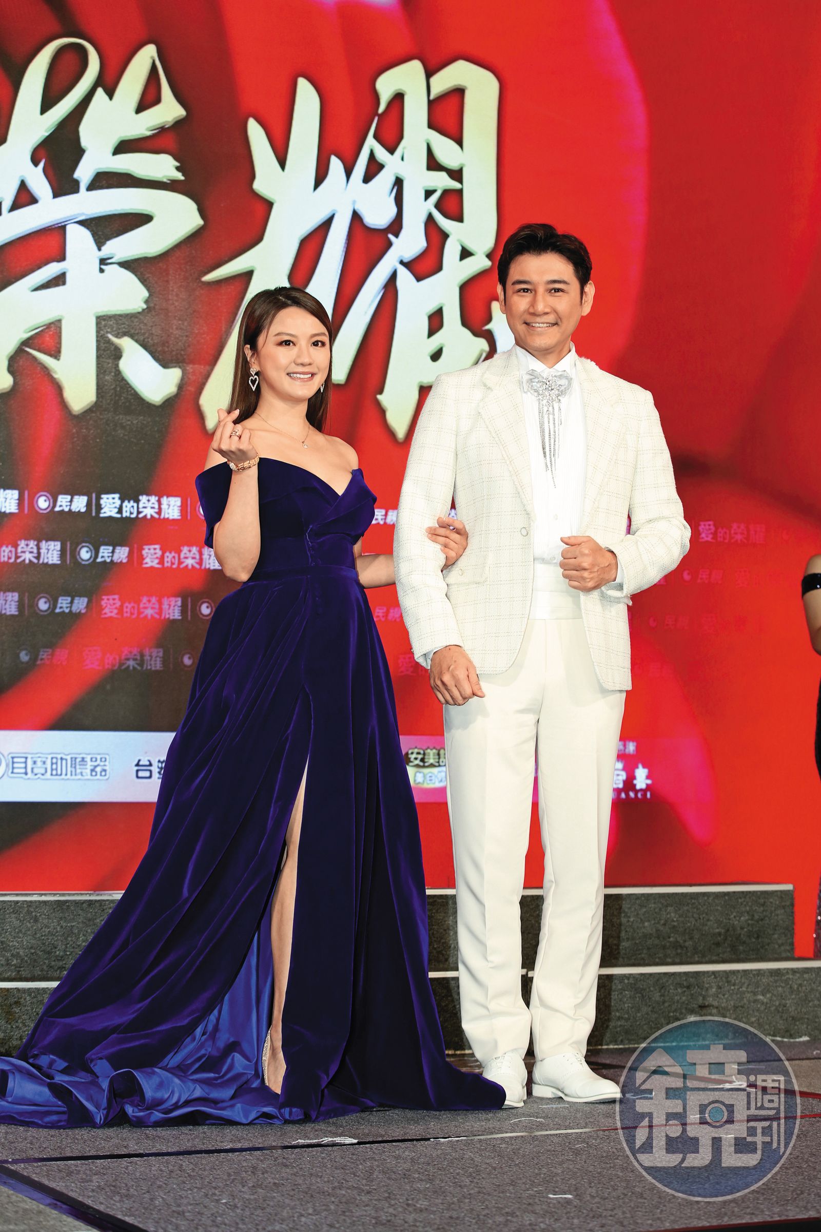 苗真(左)在民視上一檔《愛的榮耀》和陳熙鋒(右)演出夫妻,但戲分不多。