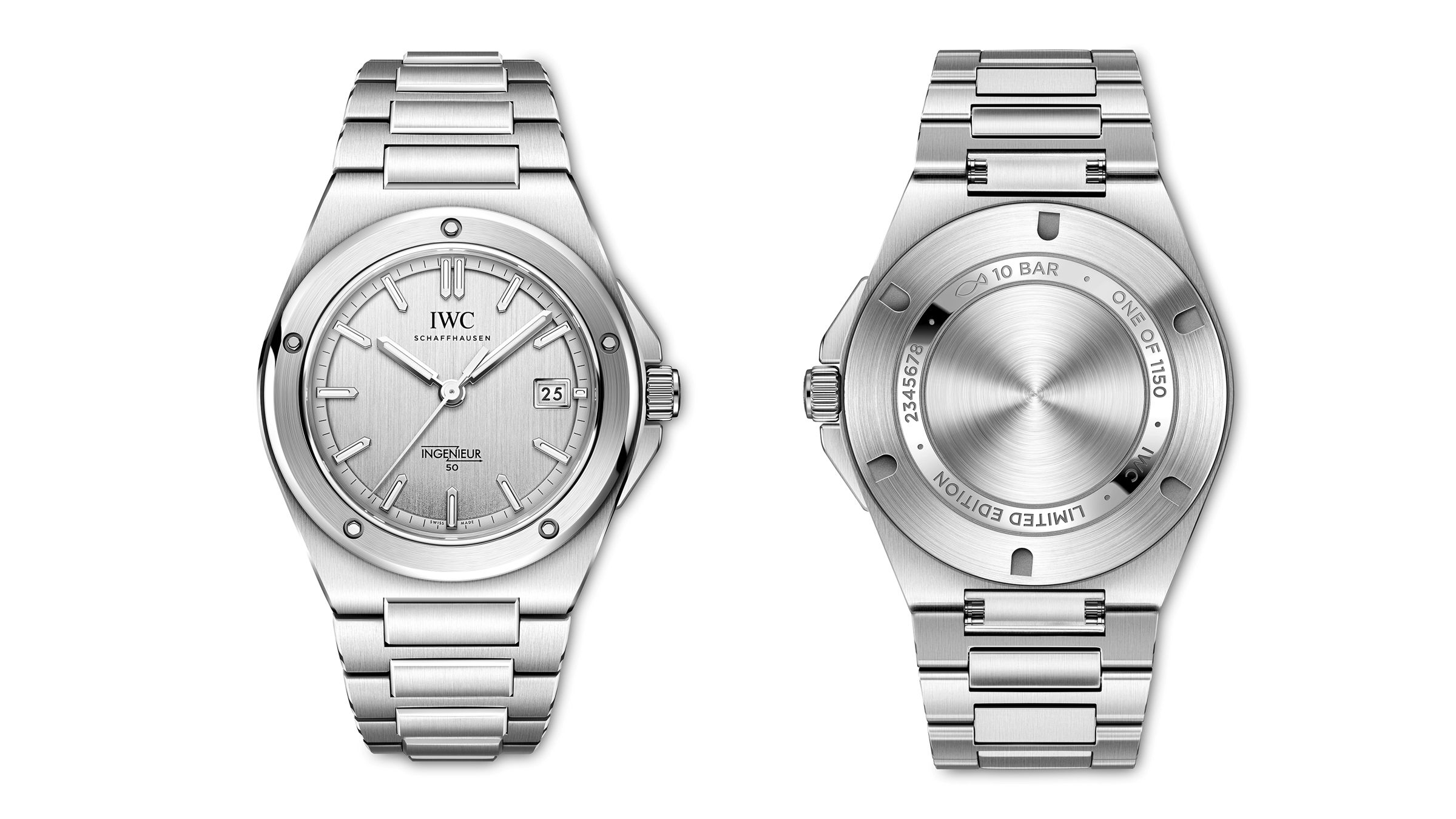 IWC Ingenieur 50 Anniversary|型號IW328910/錶徑40mm/不鏽鋼材質/時、分、秒、日期指示/自動上鍊機芯/防水約100米/定價NT$458,000(限量1150只)