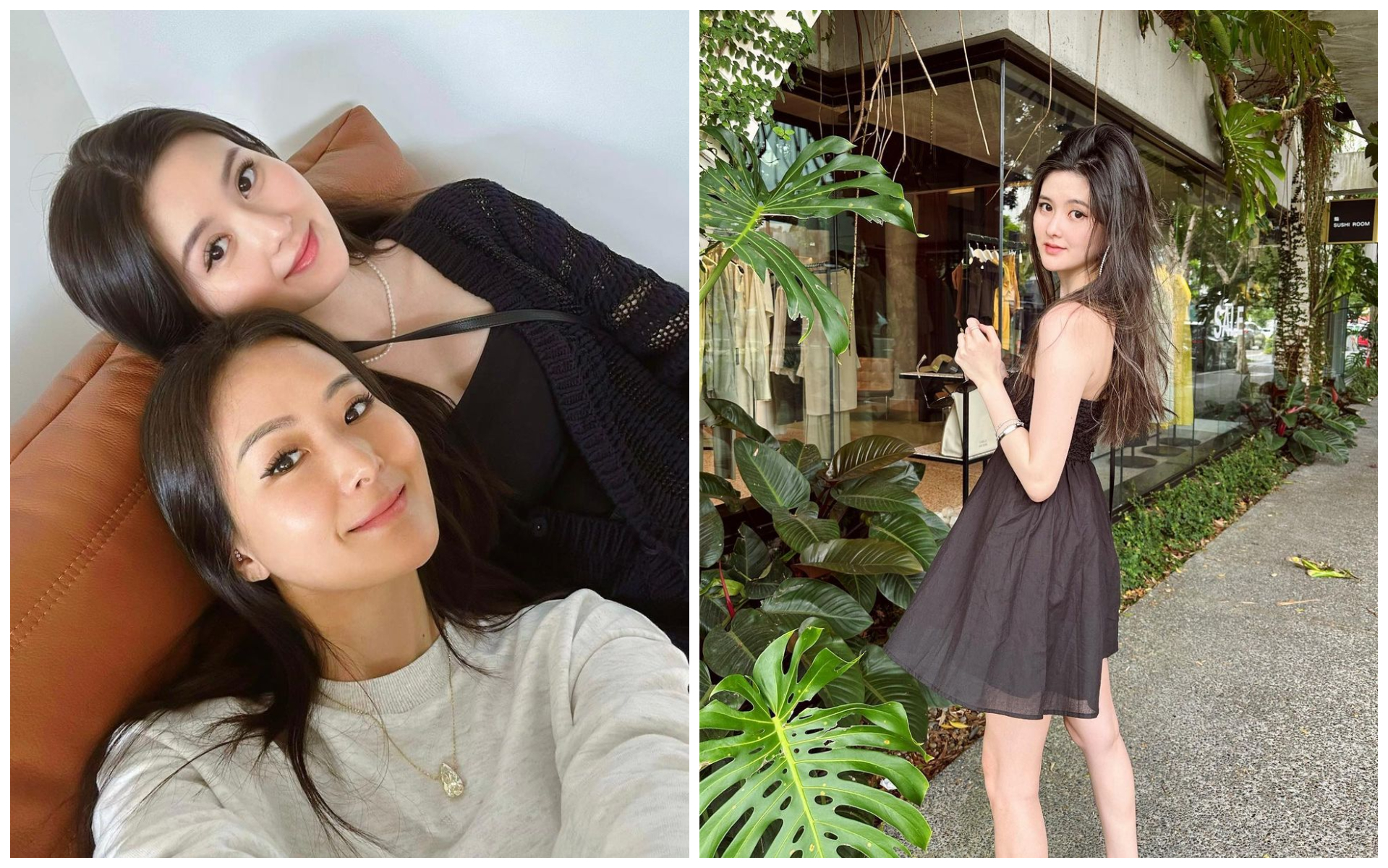 廖思惟(右圖)跟媽媽孫芸芸(左圖左)長得很像。(翻攝廖思惟IG)